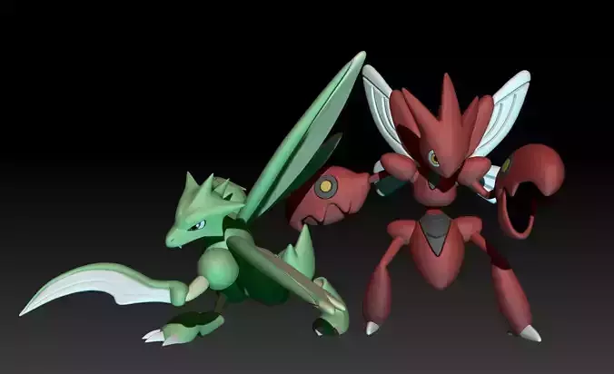 Pokemon Scyther Scizor 3D print model