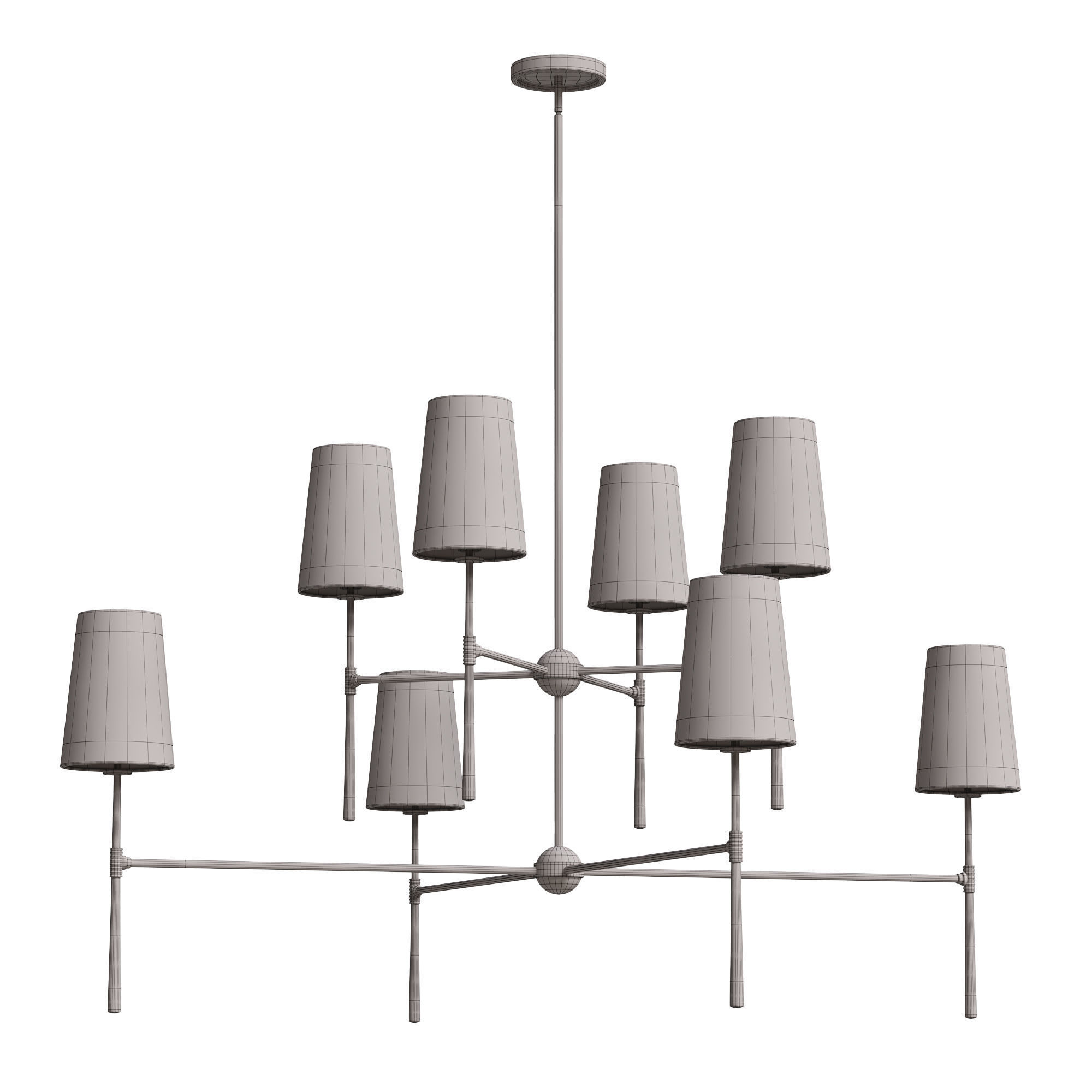 Rhodes 2 Tier Round Chandelier 3D model_1