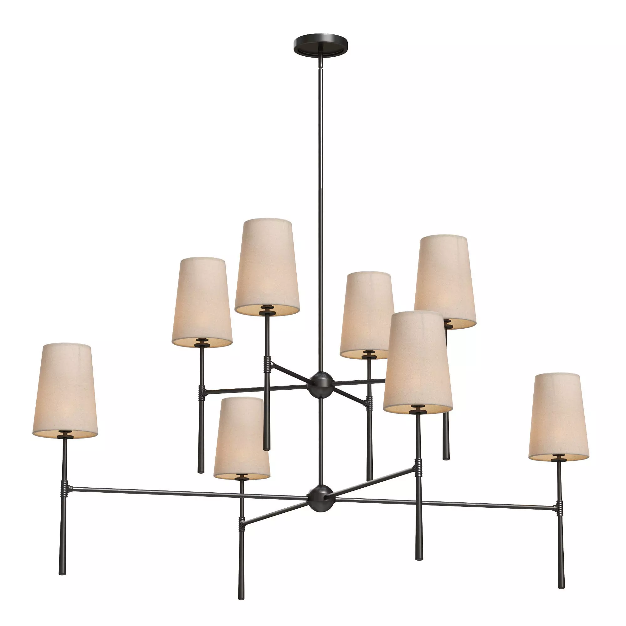 Rhodes 2 Tier Round Chandelier 3D model_0