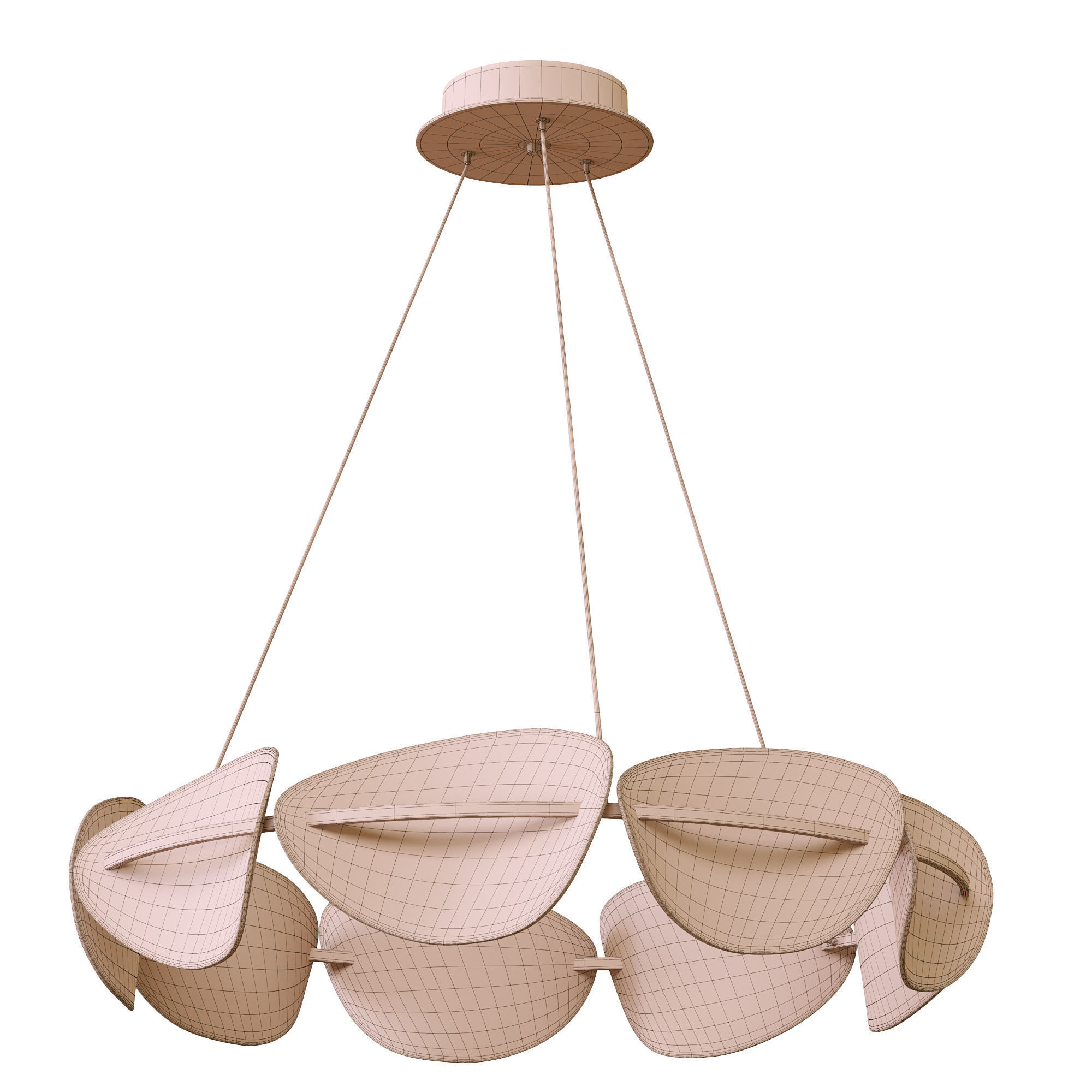 Ring LED chandelier 3D model_2