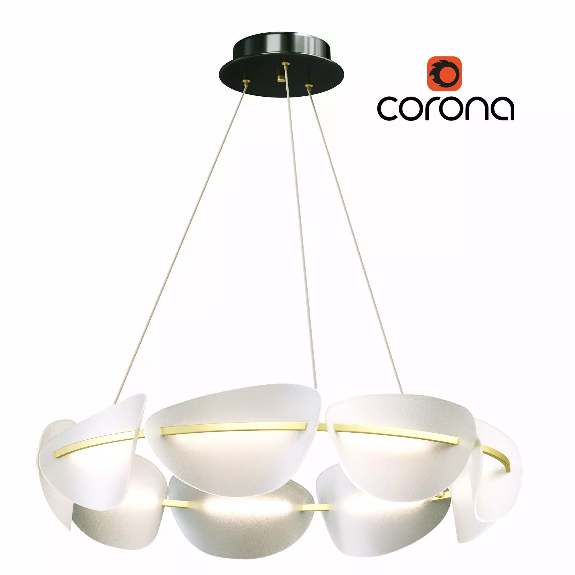 Ring LED chandelier 3D model_0