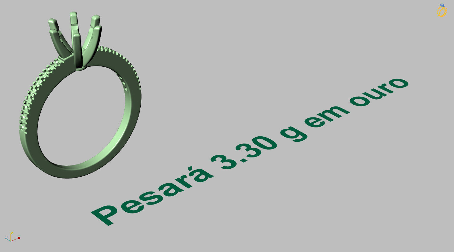 Solitaire Ring Gem 5 80mm 3D print model_16