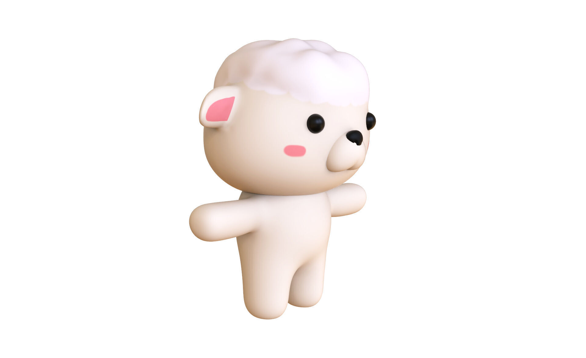 Character013 Chubby Sheep Low-poly 3D model_19