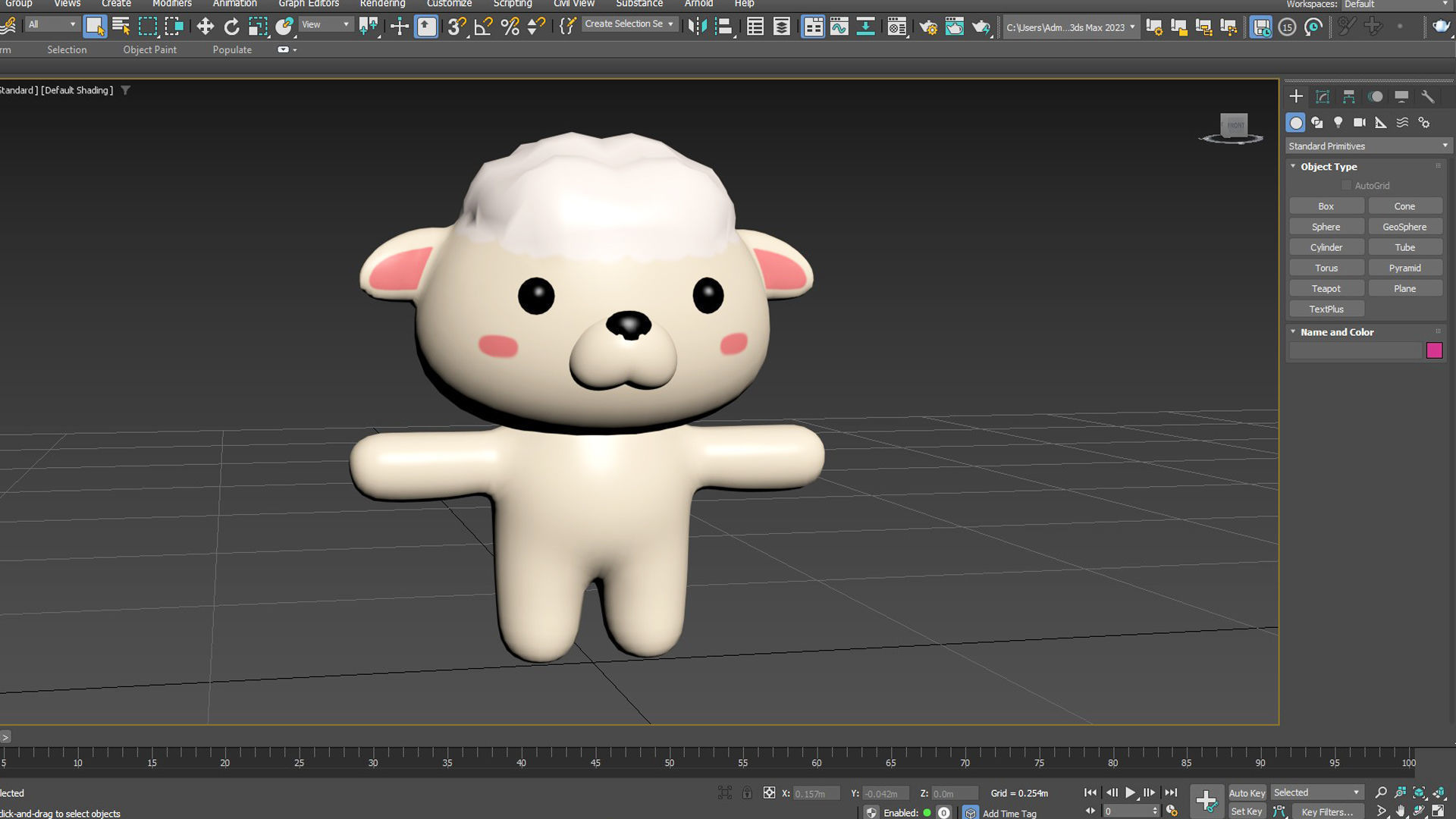 Character013 Chubby Sheep Low-poly 3D model_8