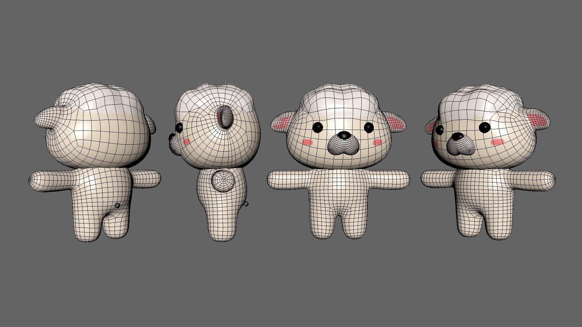 Character013 Chubby Sheep Low-poly 3D model_10
