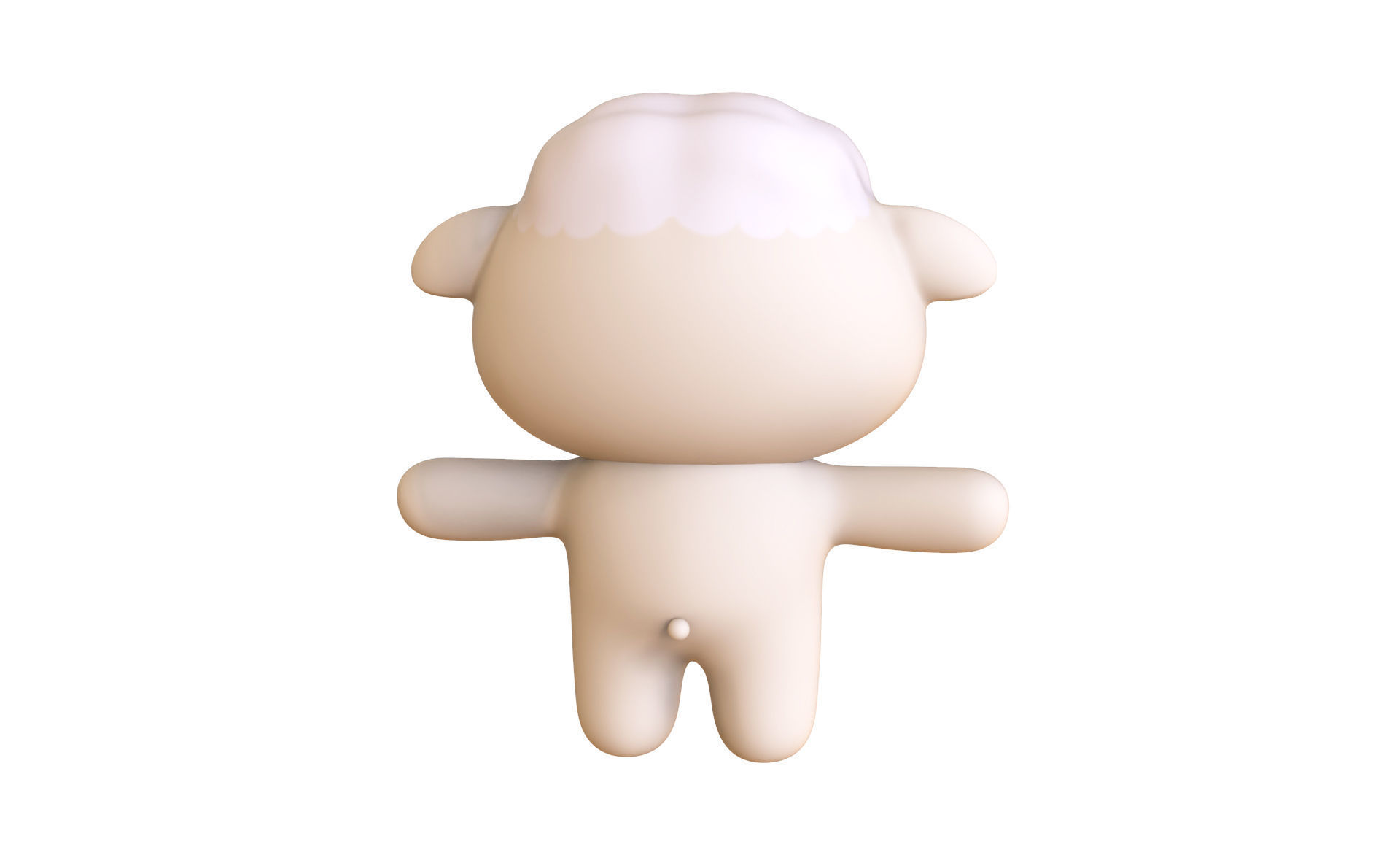 Character013 Chubby Sheep Low-poly 3D model_7