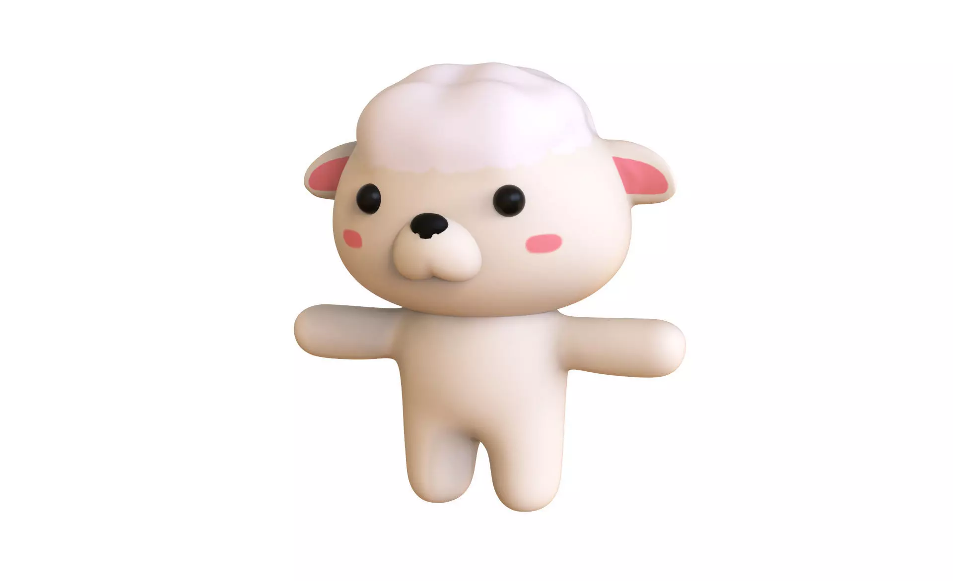 Character013 Chubby Sheep Low-poly 3D model_0