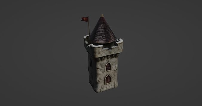 Medieval Fantasy Castle Tower 3D model