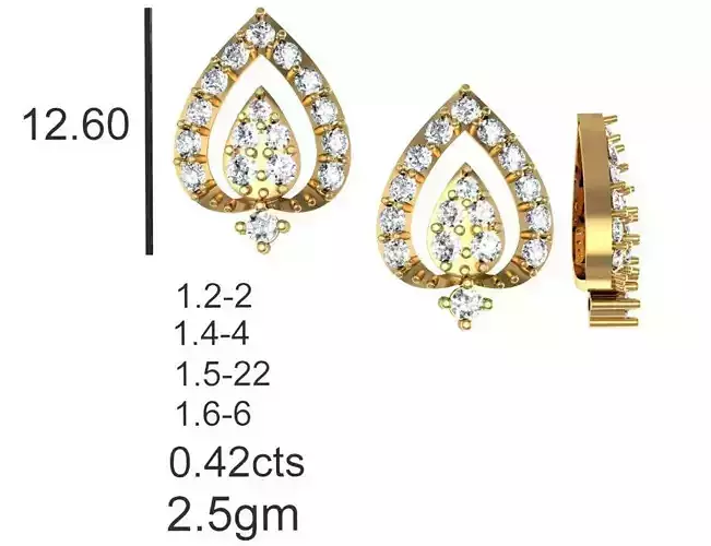 Women Earrings MTL MGX STL OBJ FBX Details