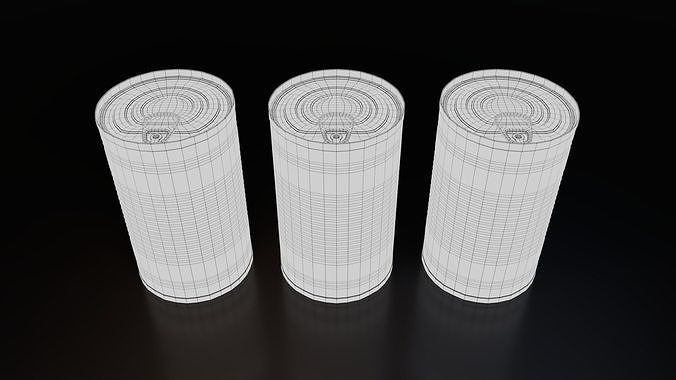 Food Cans Low-poly 3D model 7
