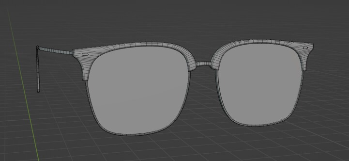 Modern Glasses Low-poly 3D model_1