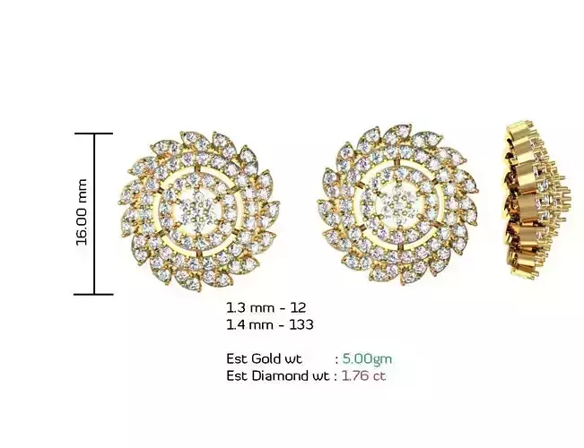 Women Earrings MTL MGX STL OBJ FBX Details