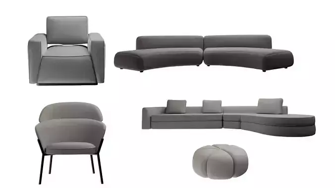 Interior Furniture Collection lowpoly model