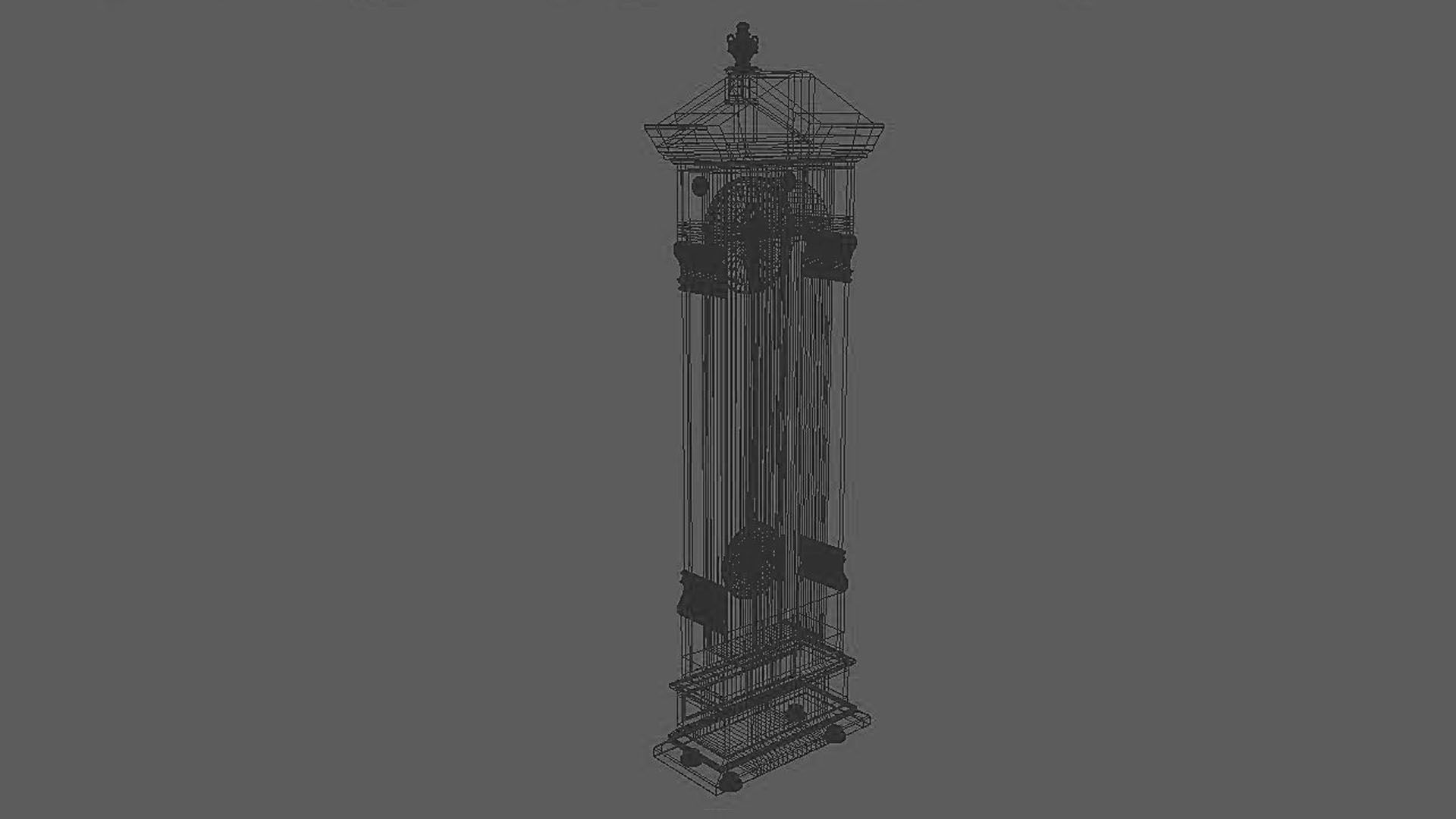 Antique Clock 3D model_6