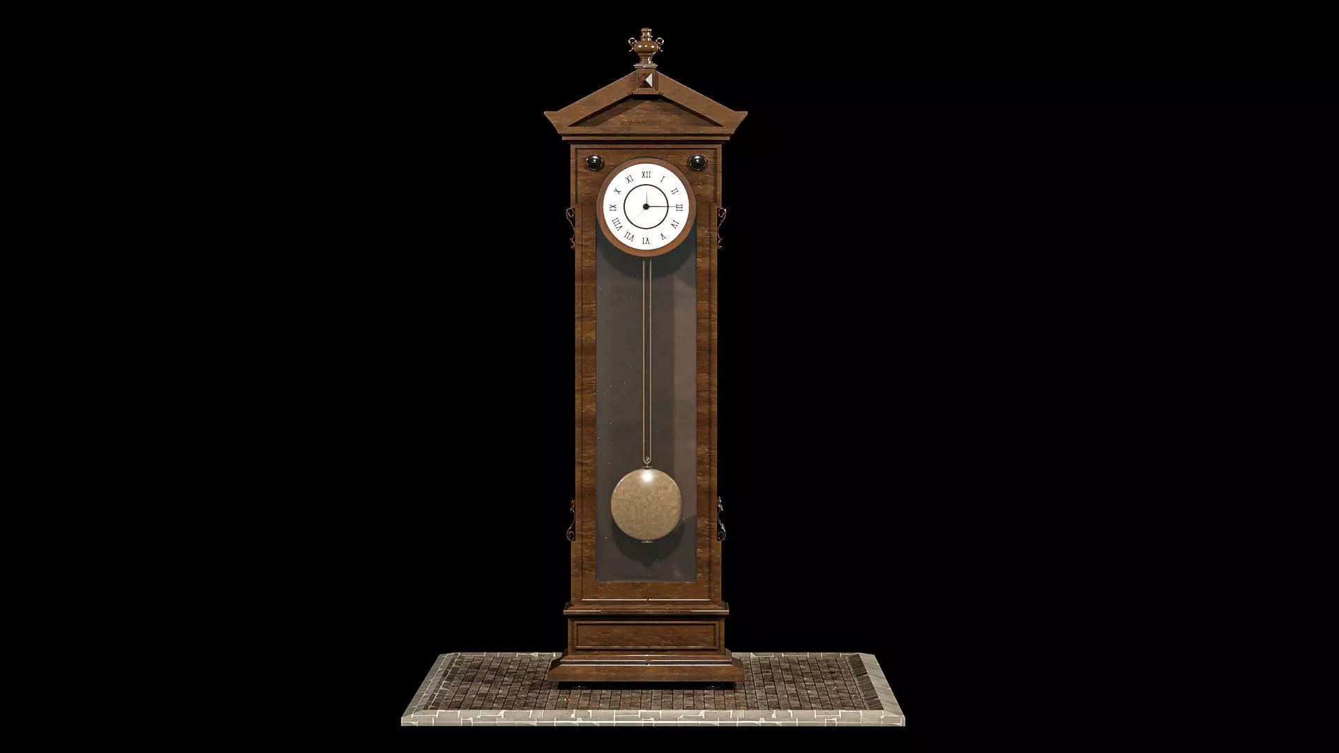 Antique Clock 3D model_0