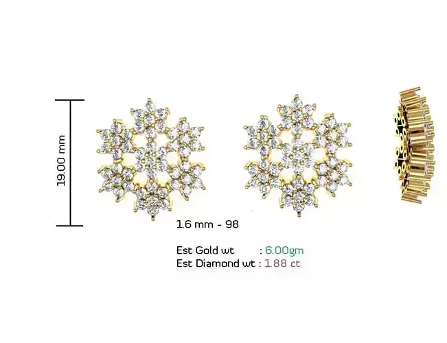 Women Earrings MTL MGX STL OBJ FBX Details