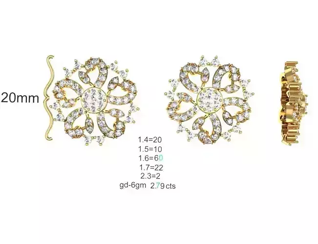 Women Earrings MTL MGX STL OBJ FBX Details