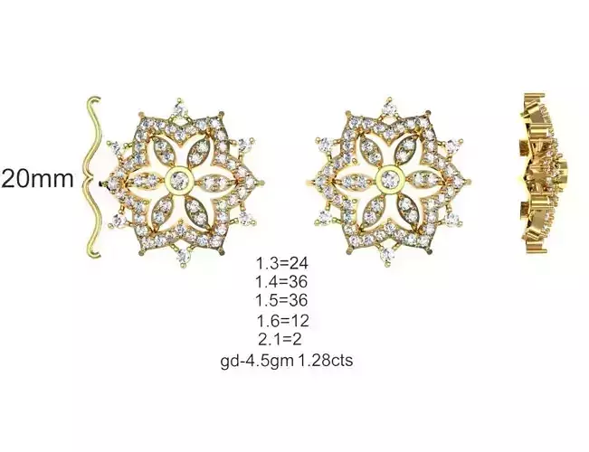 Women Earrings MTL MGX STL OBJ FBX Details