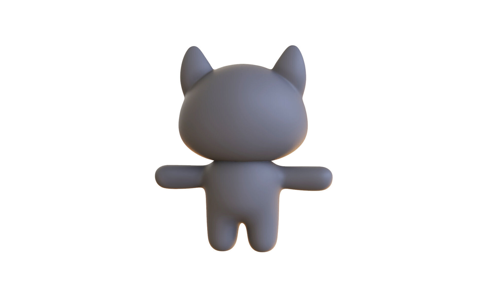 Character014 Chubby Wolf Low-poly 3D model_7