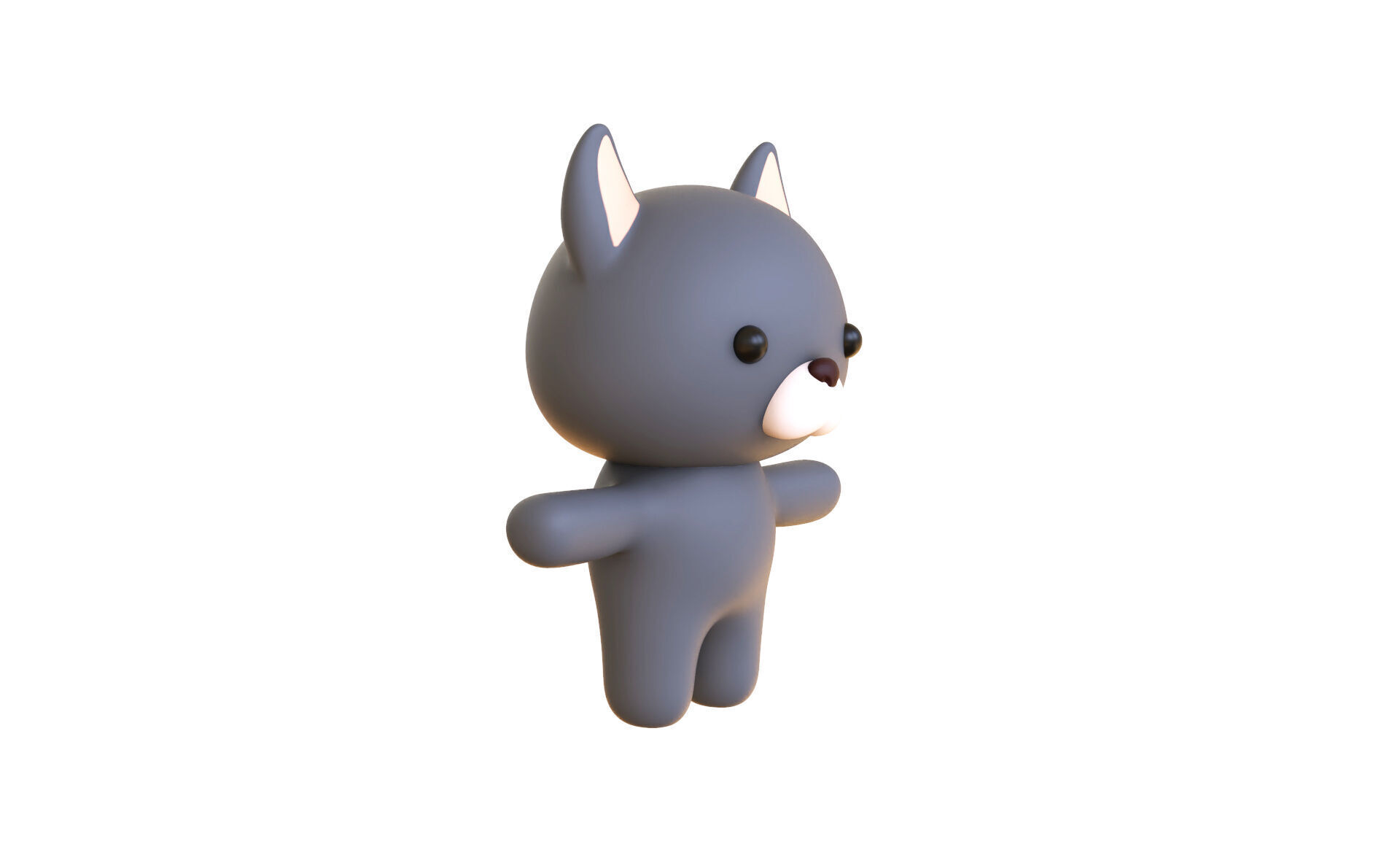 Character014 Chubby Wolf Low-poly 3D model_18