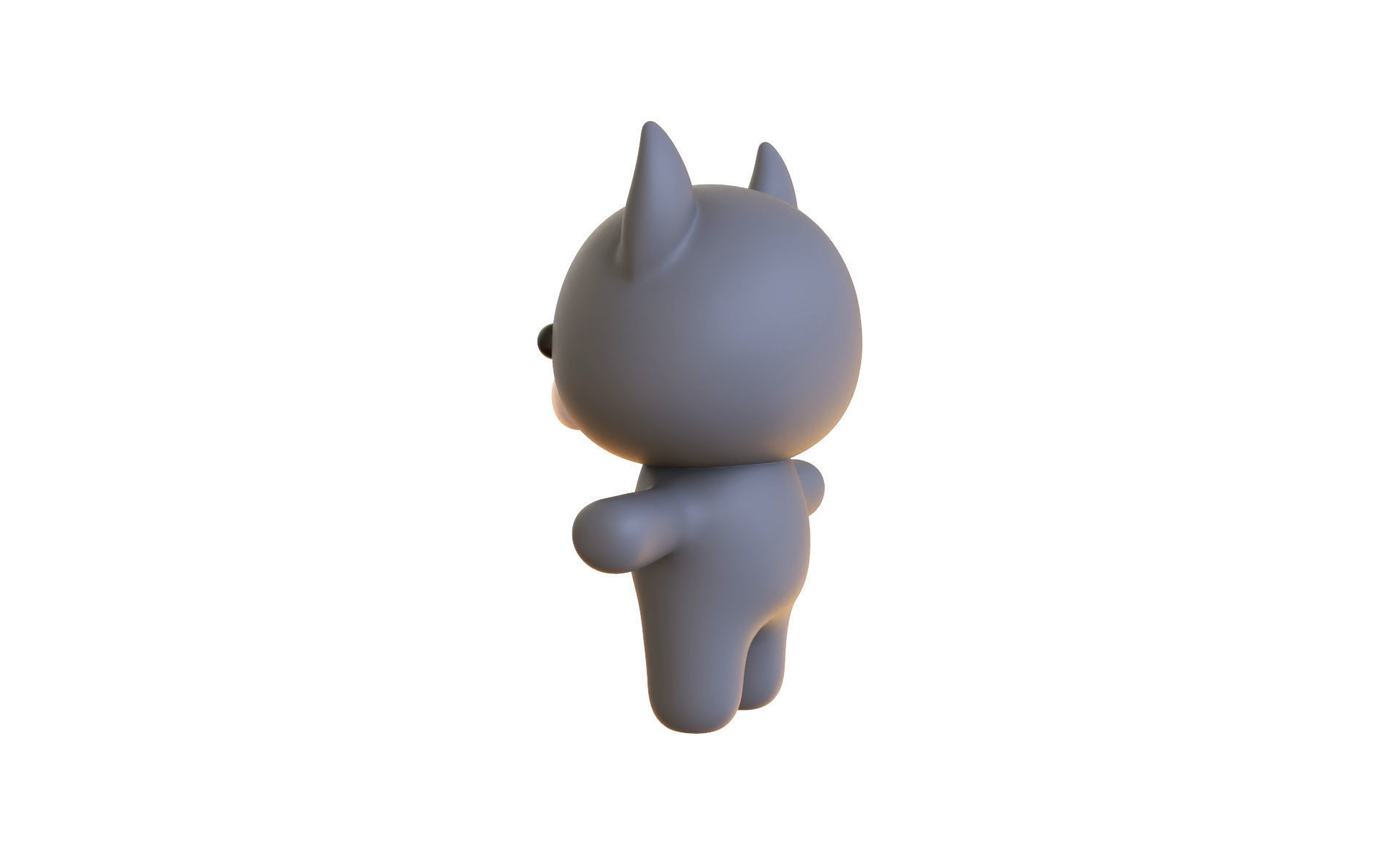 Character014 Chubby Wolf Low-poly 3D model_6