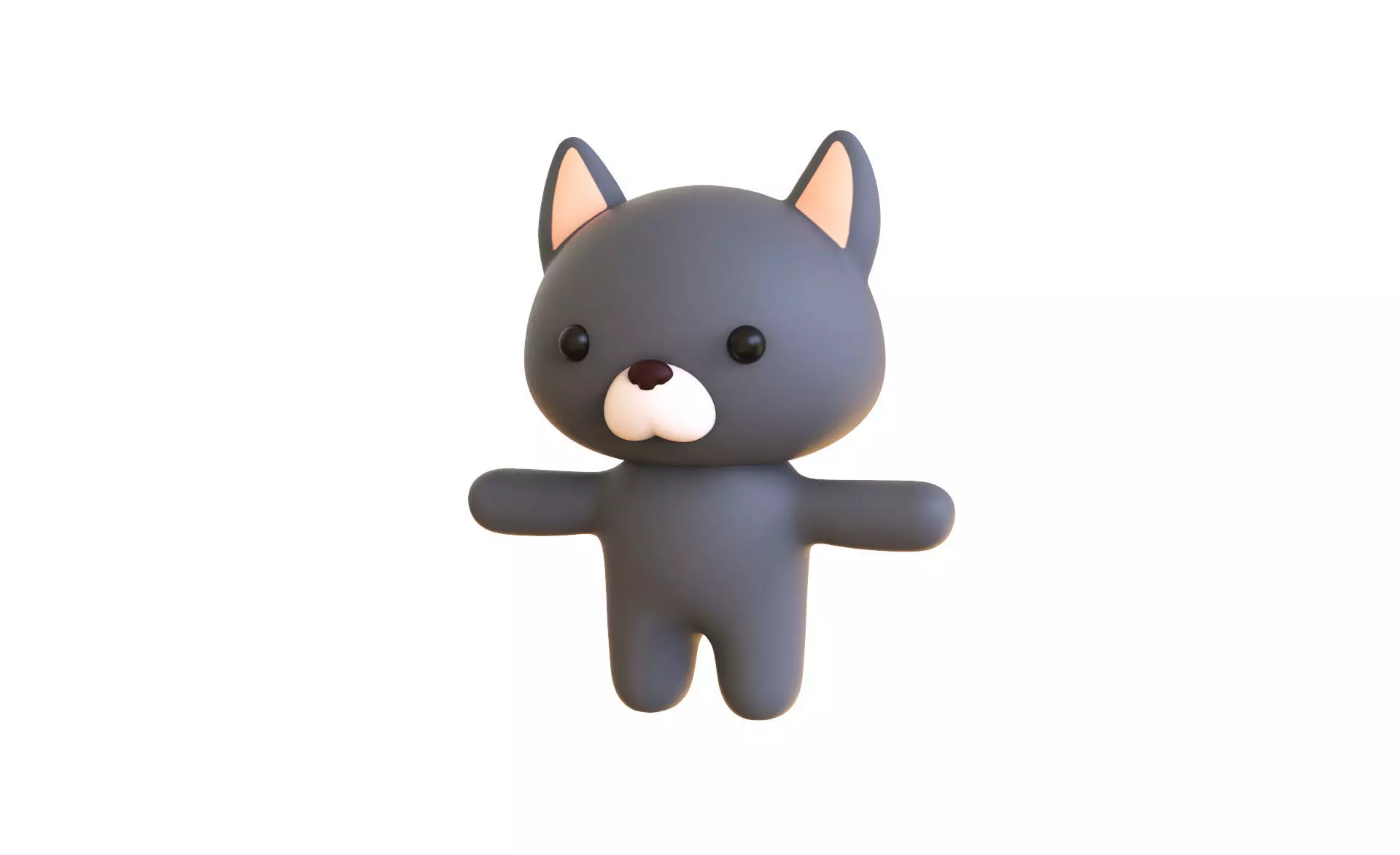 Character014 Chubby Wolf Low-poly 3D model_0