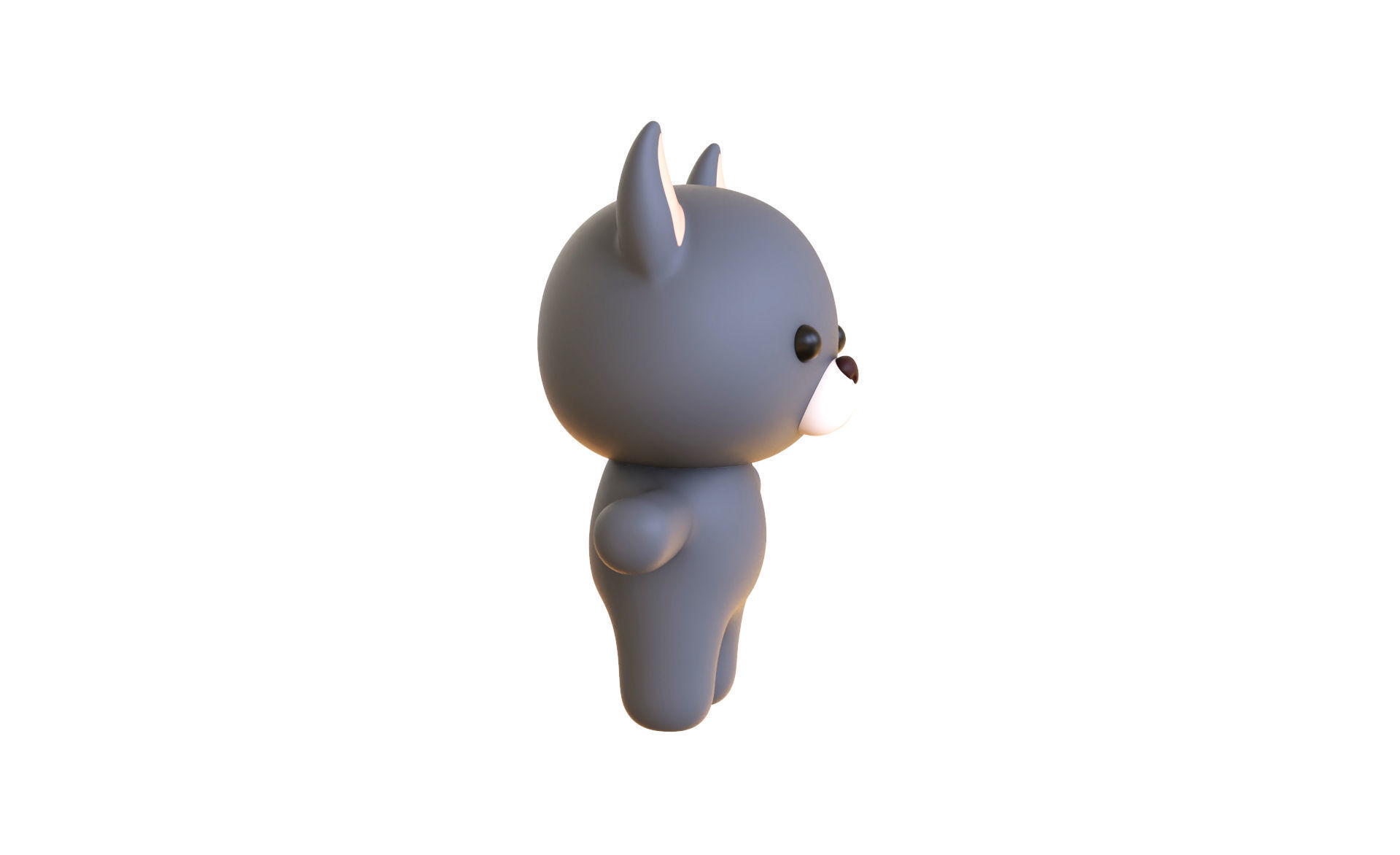 Character014 Chubby Wolf Low-poly 3D model_17