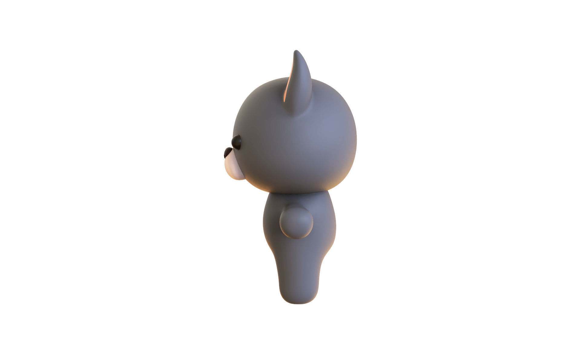 Character014 Chubby Wolf Low-poly 3D model_5