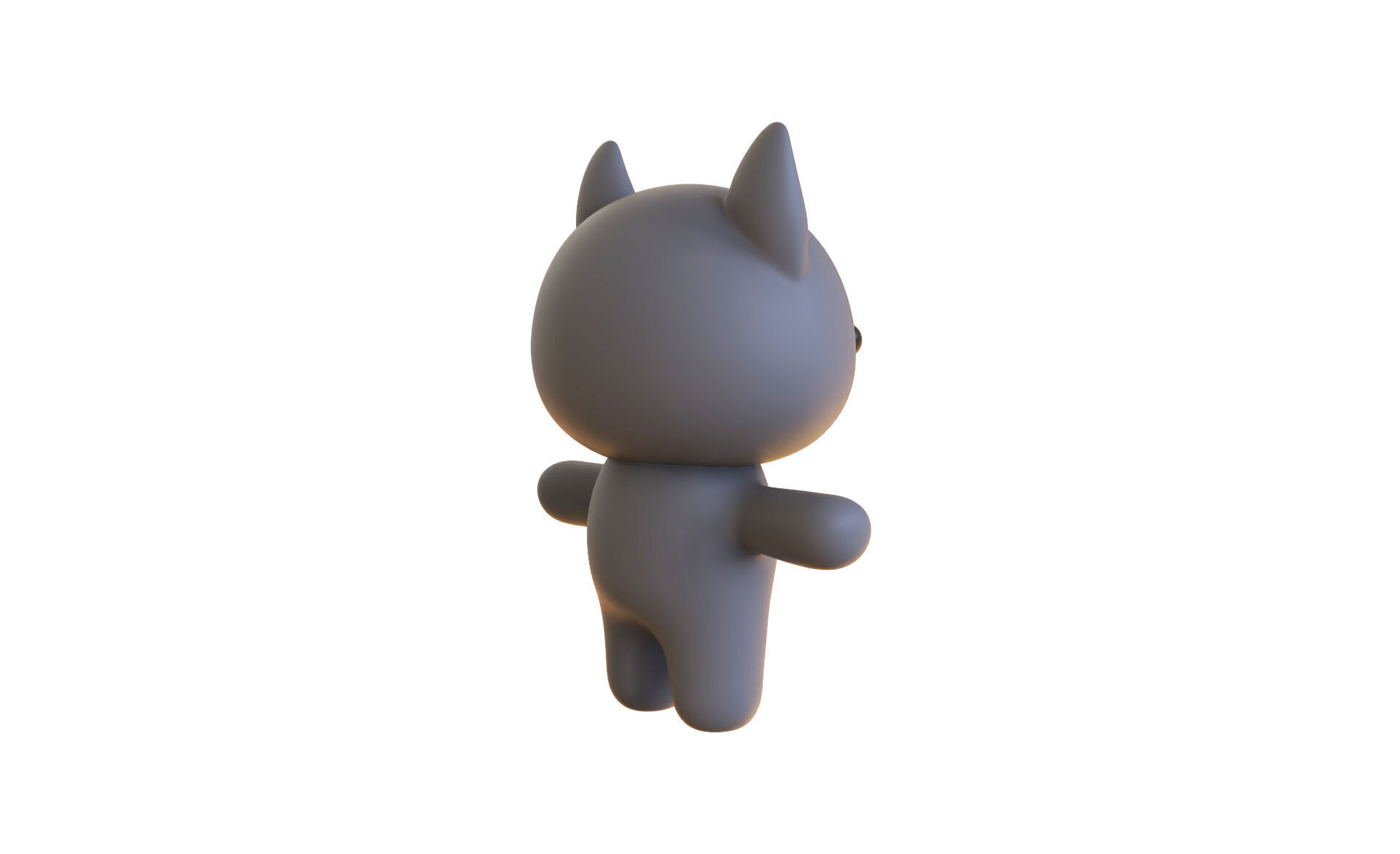 Character014 Chubby Wolf Low-poly 3D model_15