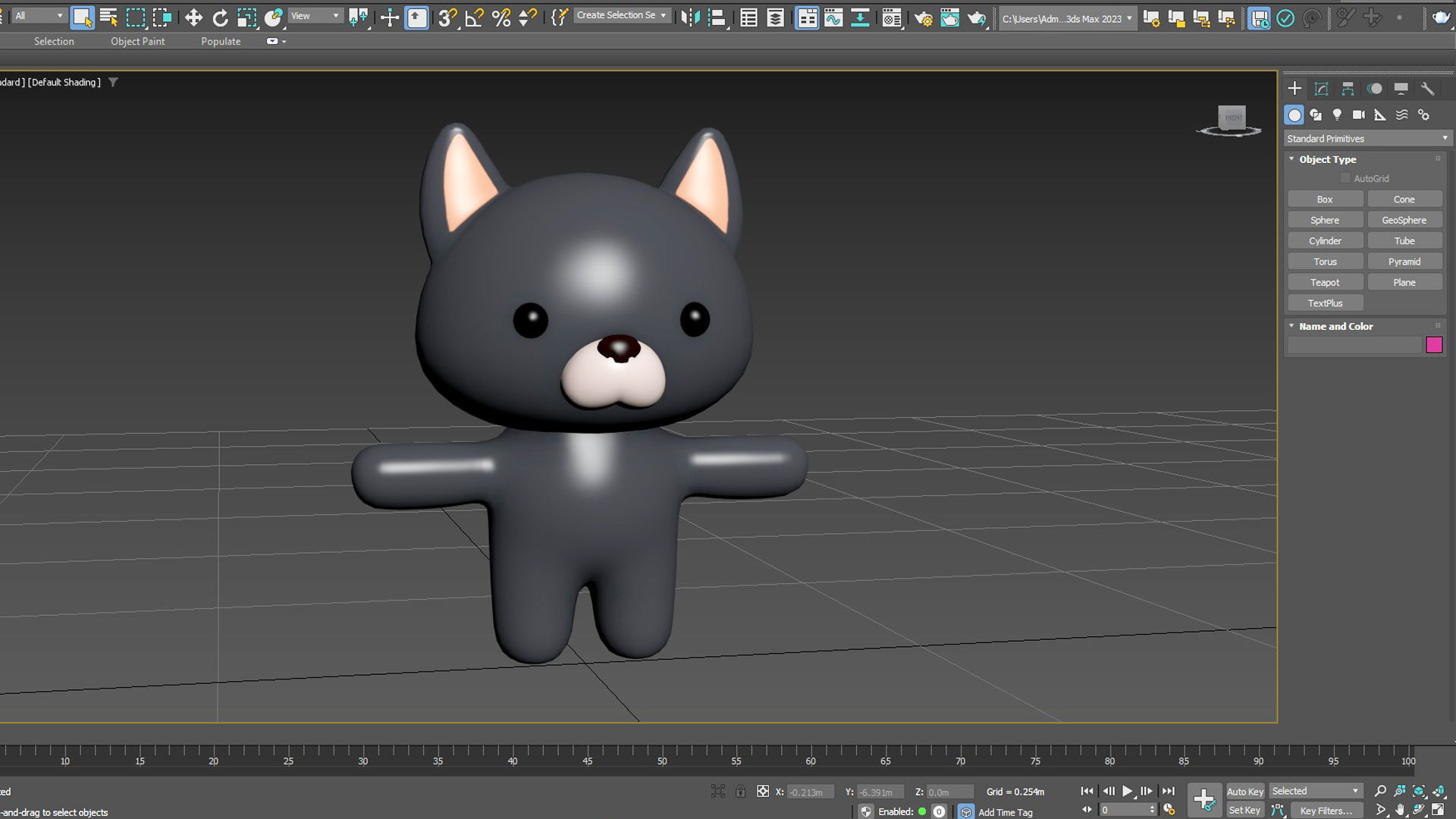 Character014 Chubby Wolf Low-poly 3D model_8
