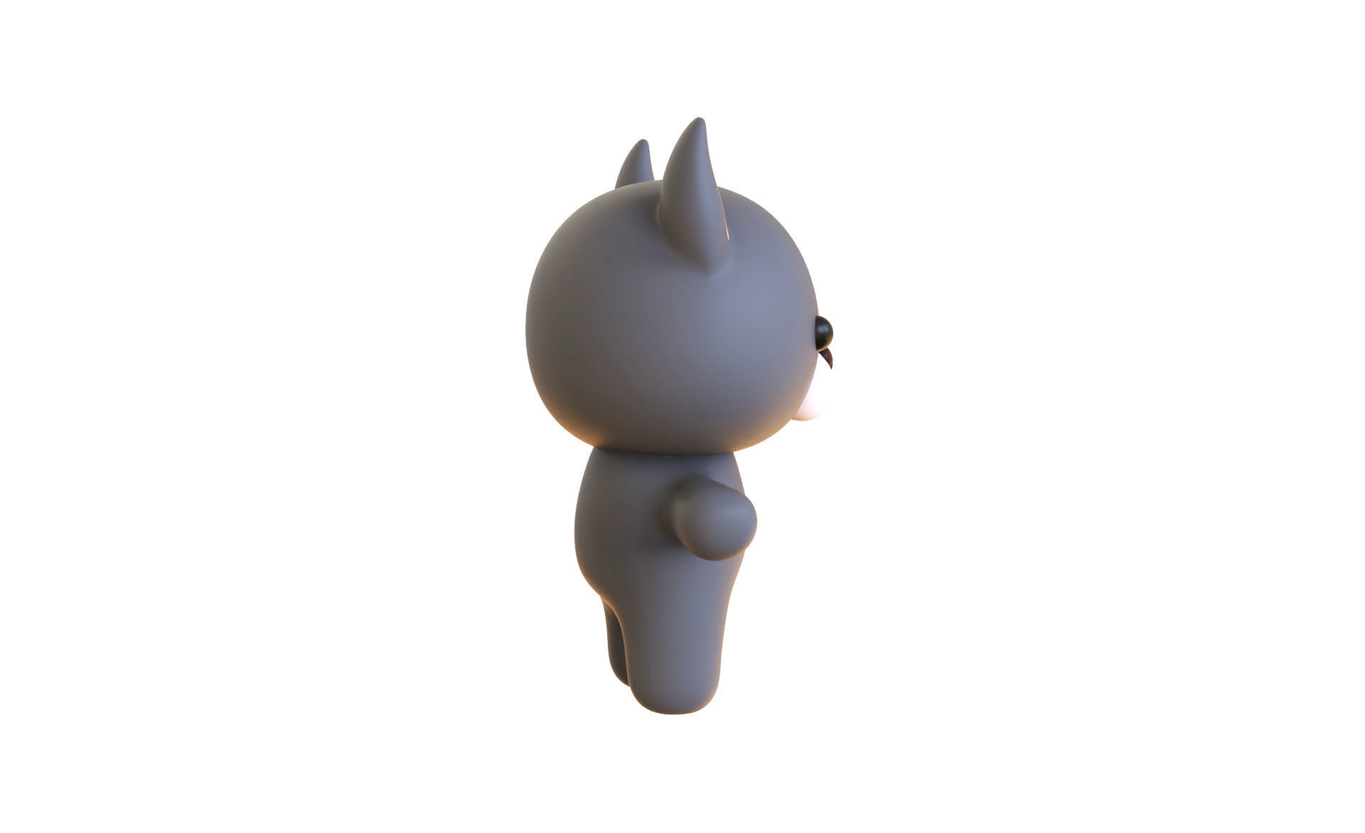 Character014 Chubby Wolf Low-poly 3D model_16