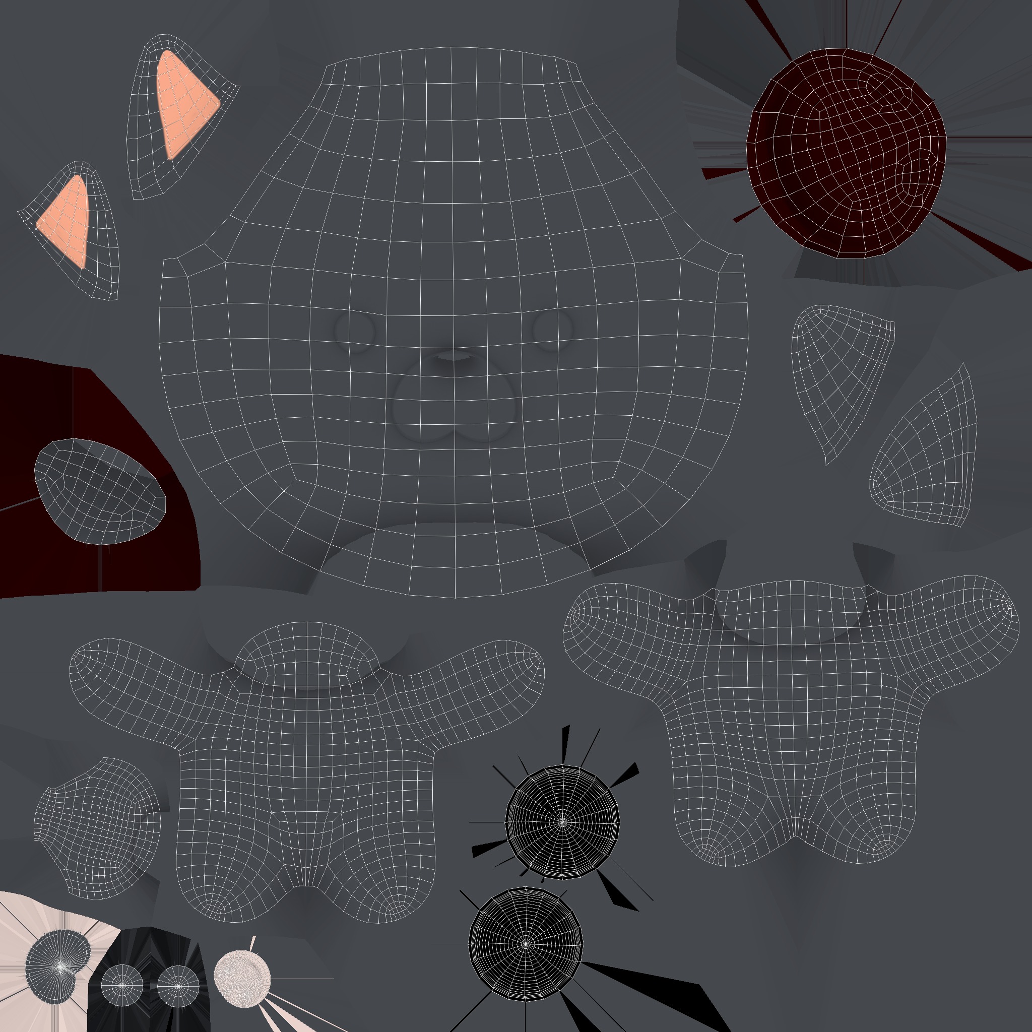 Character014 Chubby Wolf Low-poly 3D model_11