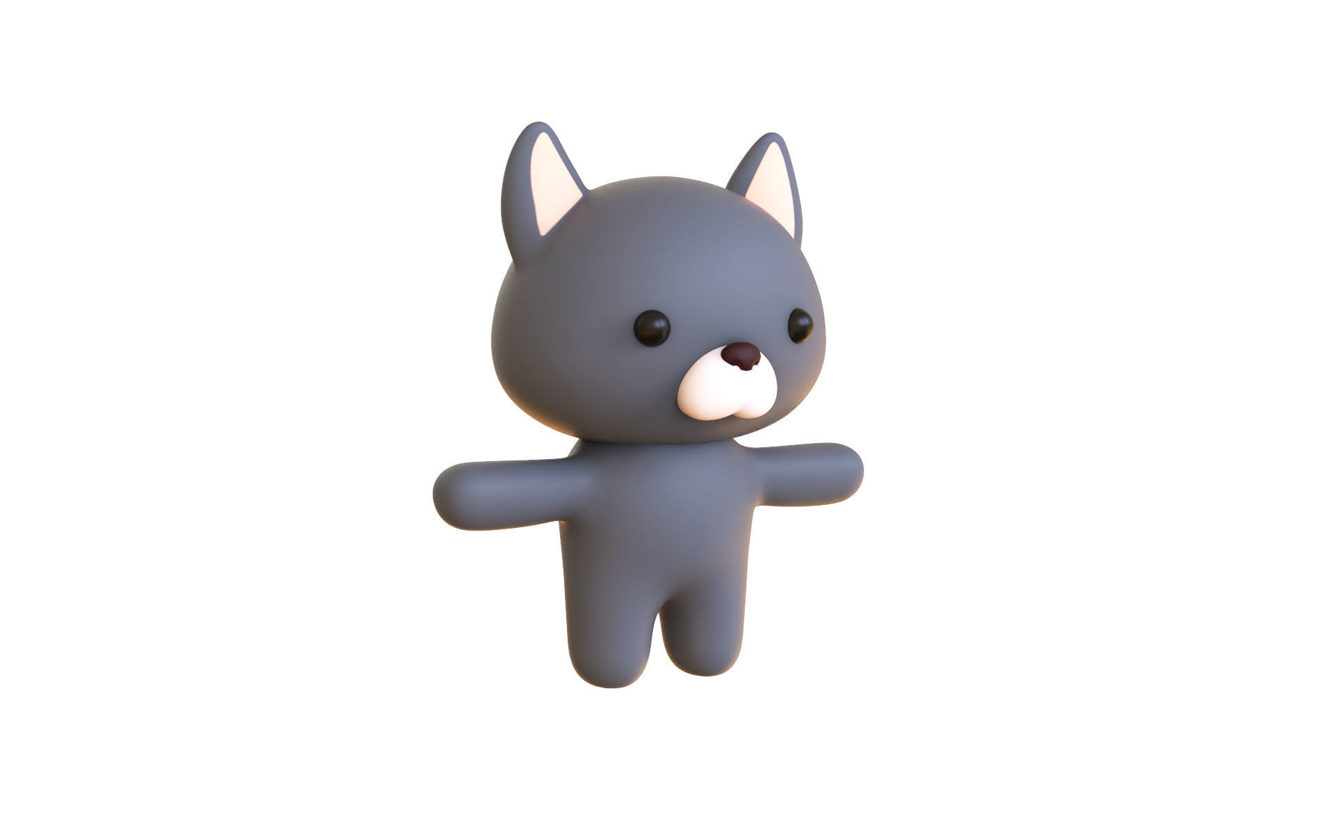 Character014 Chubby Wolf Low-poly 3D model_19