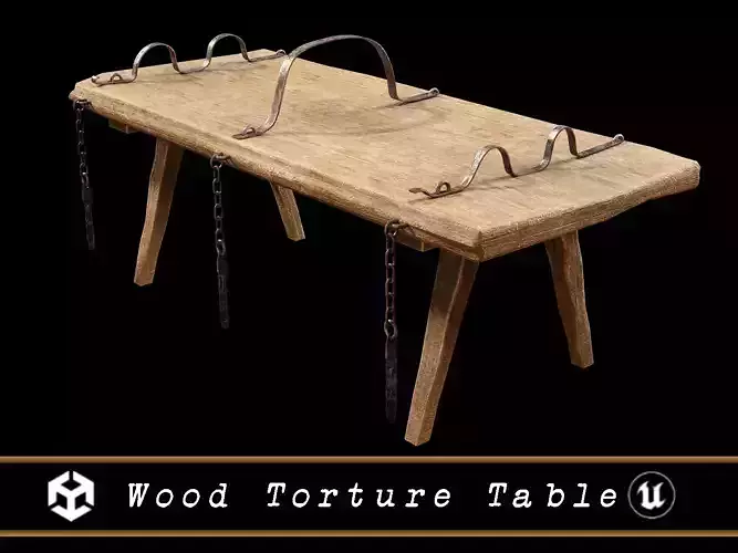 Wood Torture Table Low-poly 3D model