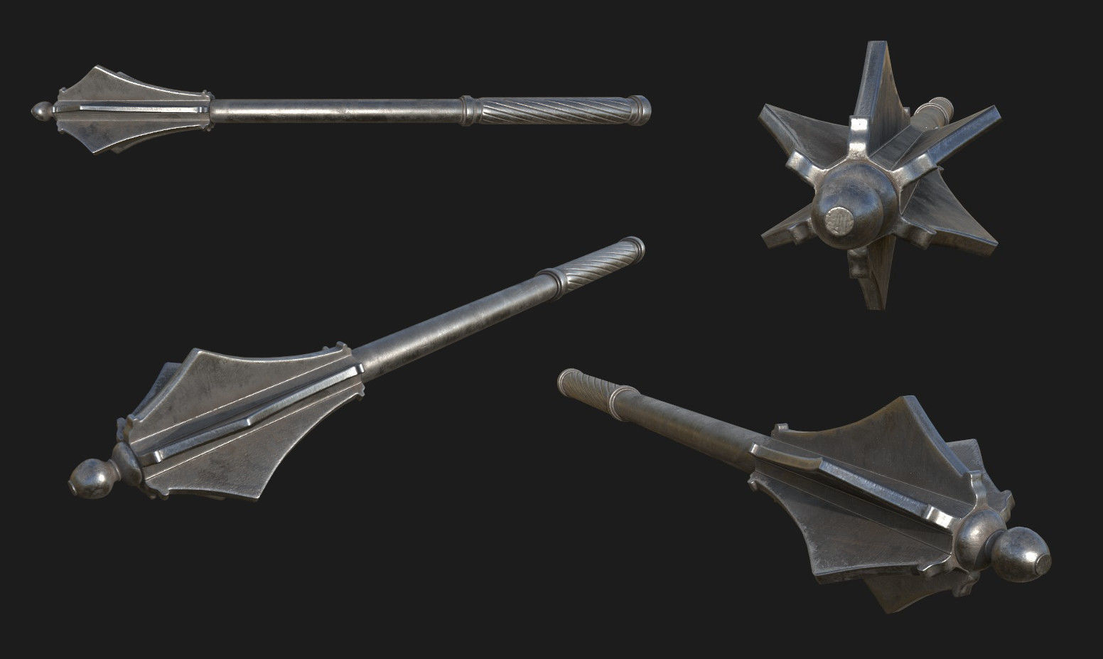 Medieval Weapons Low-poly 3D model_9
