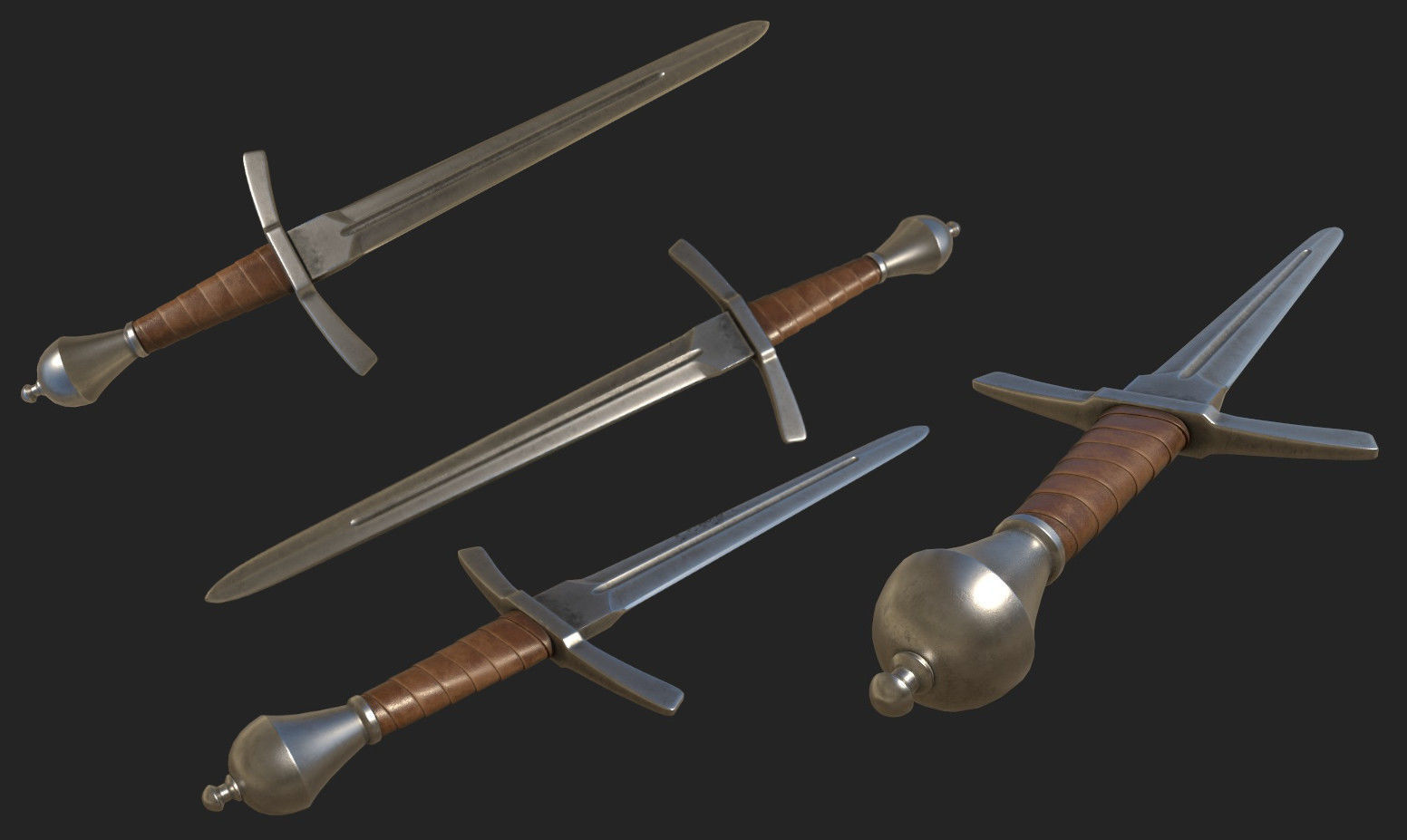 Medieval Weapons Low-poly 3D model_4