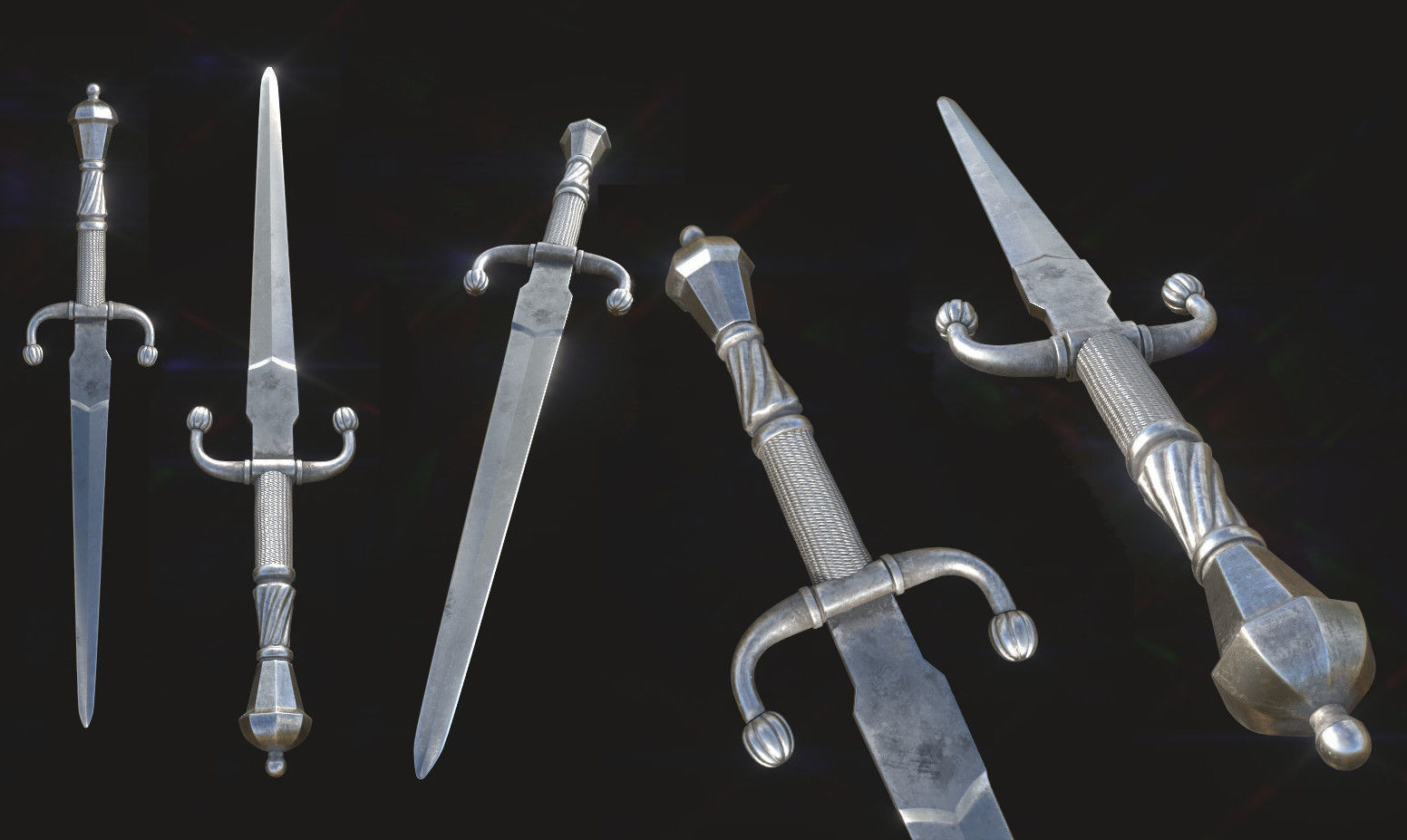 Medieval Weapons Low-poly 3D model_3