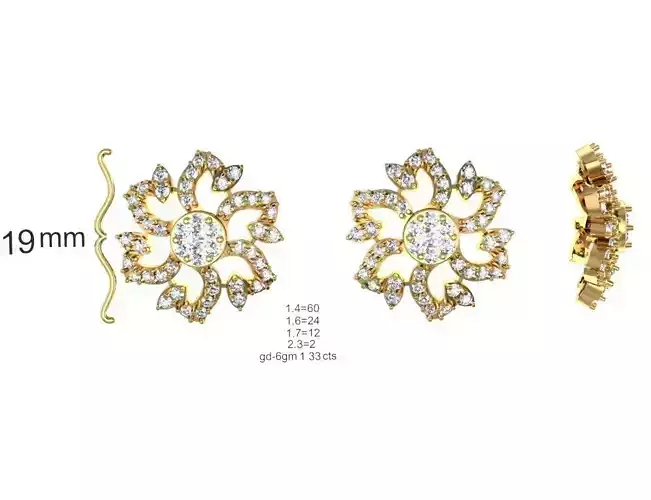 Women Earrings MTL MGX STL OBJ FBX Details