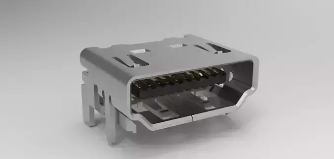 HDMI Port  3D Model Female HDMI Port for PCB Integration 3D model