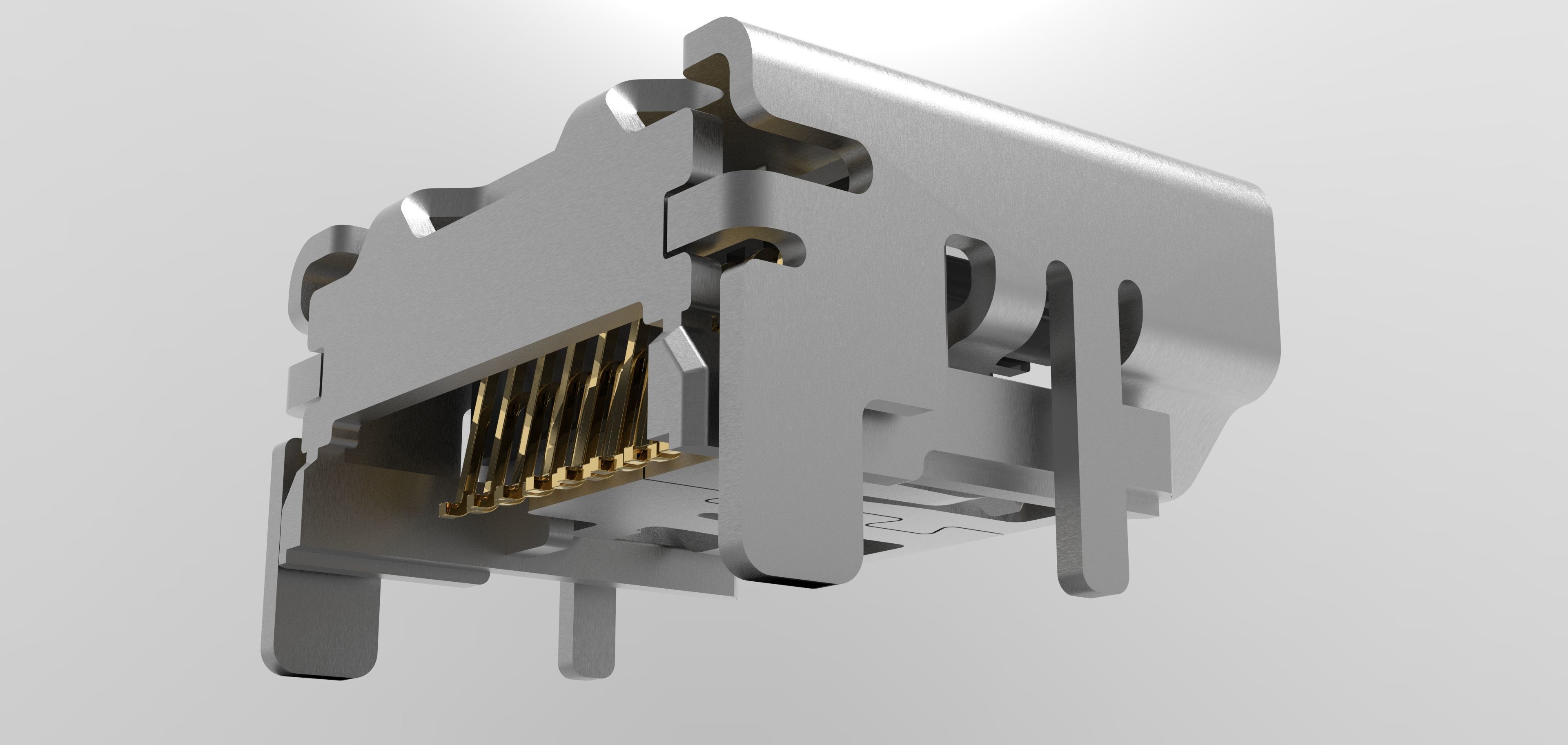 HDMI Port  3D Model Female HDMI Port for PCB Integration 3D model_7