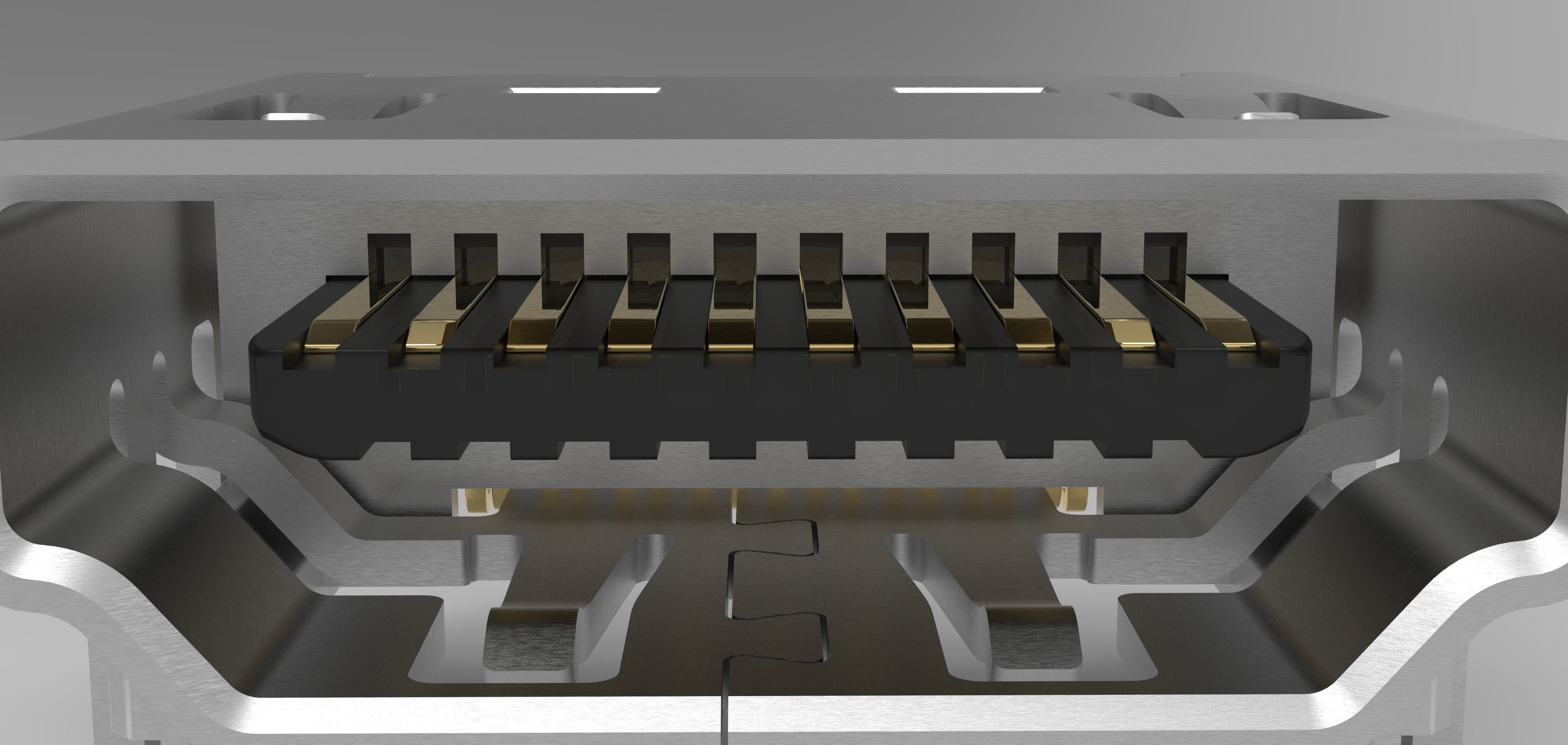 HDMI Port  3D Model Female HDMI Port for PCB Integration 3D model_4