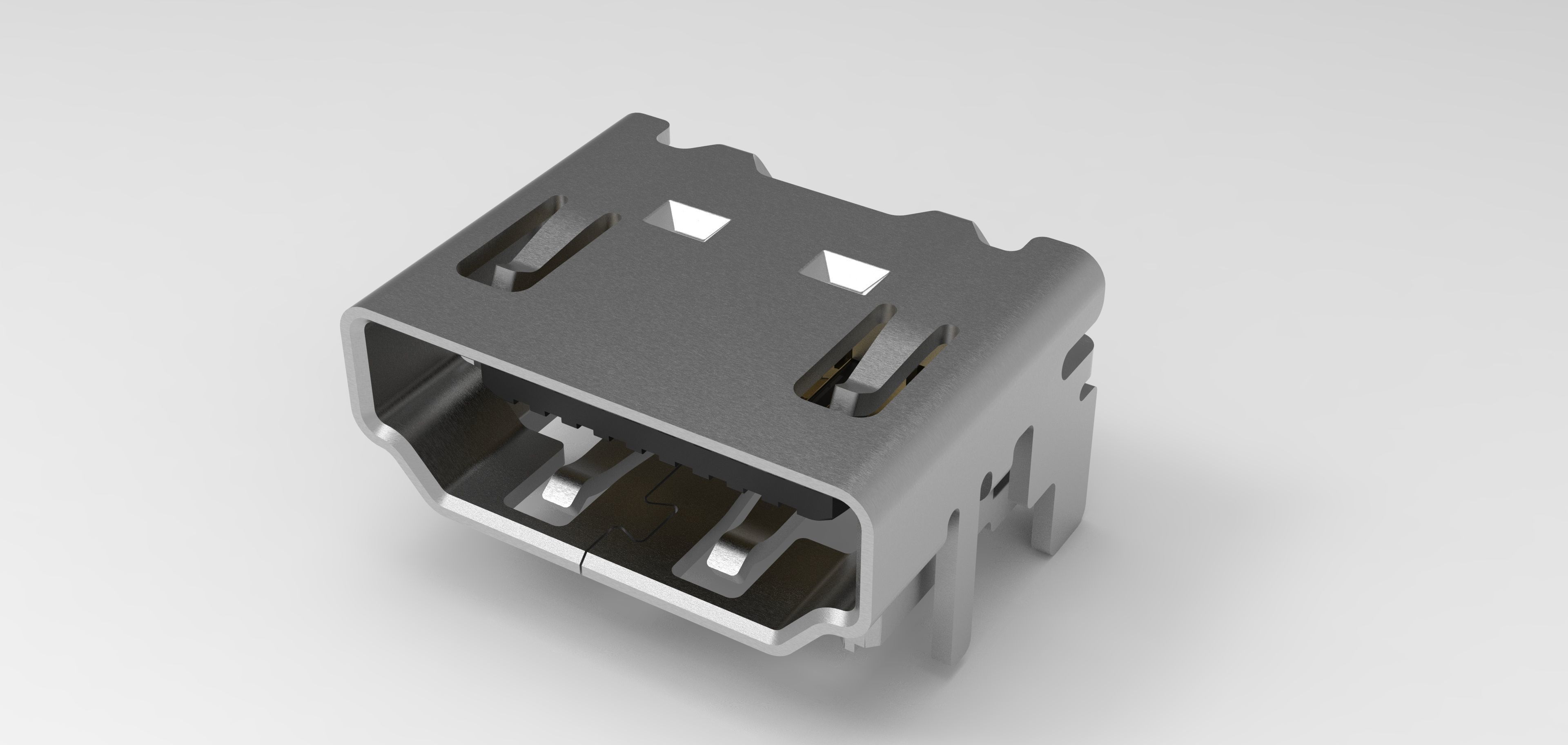 HDMI Port  3D Model Female HDMI Port for PCB Integration 3D model_3