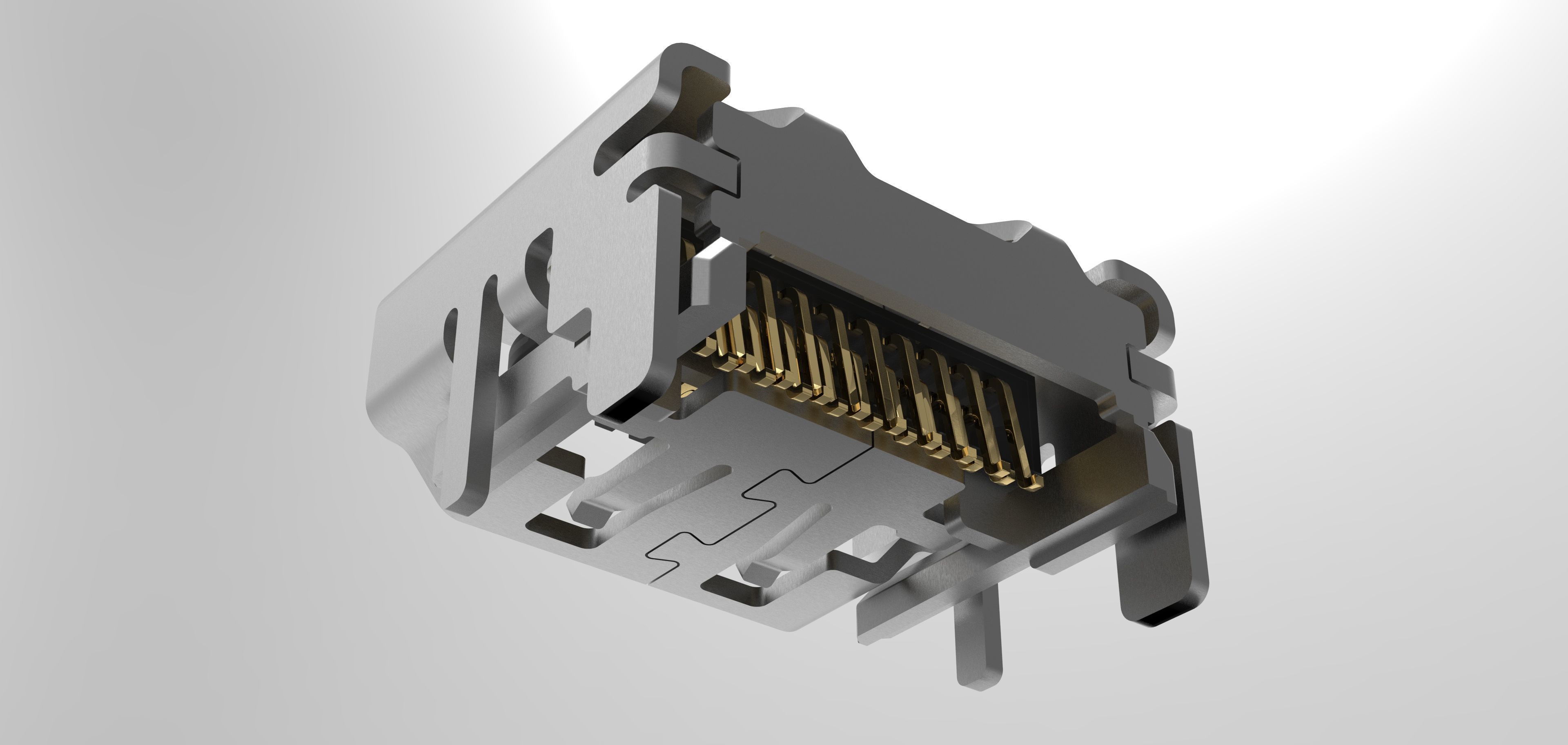 HDMI Port  3D Model Female HDMI Port for PCB Integration 3D model_2