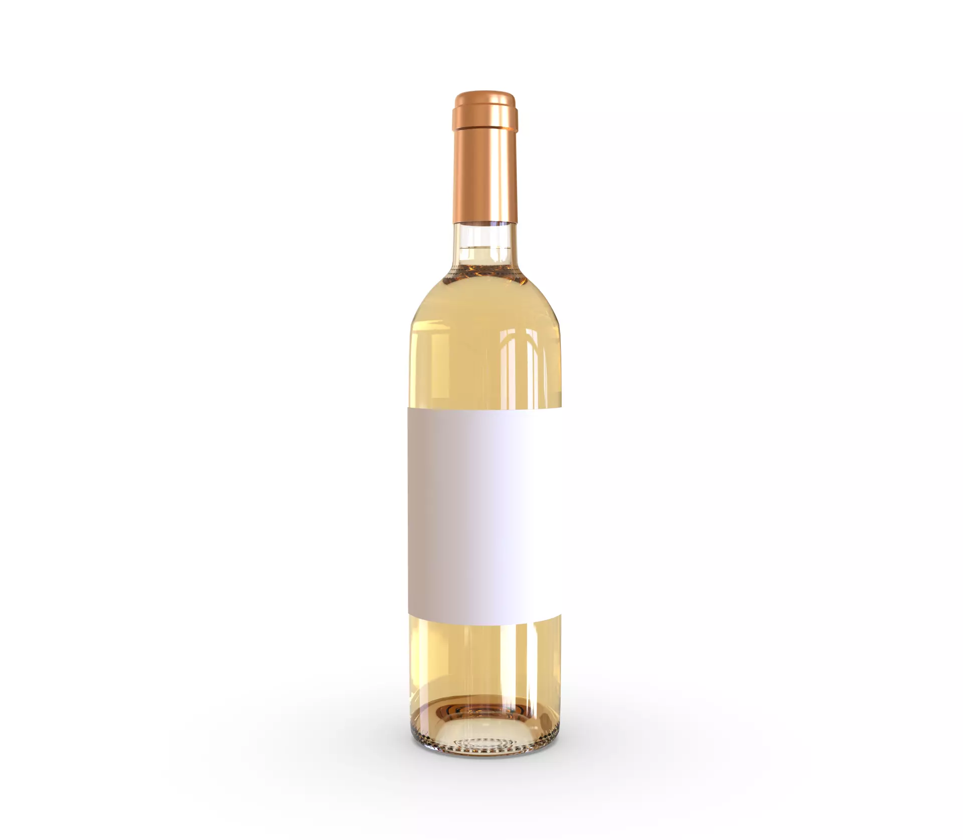 White wine bottle 3D model_0