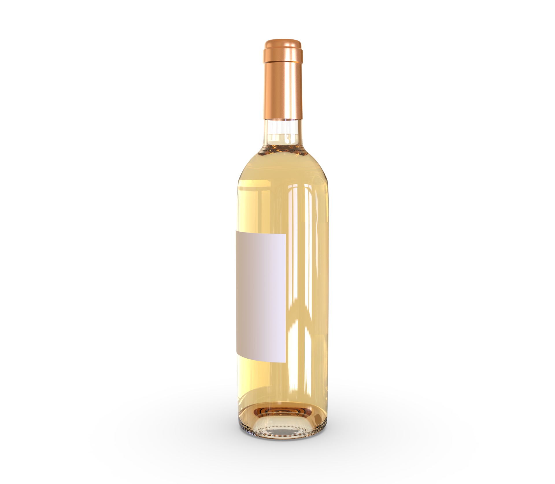 White wine bottle 3D model_1