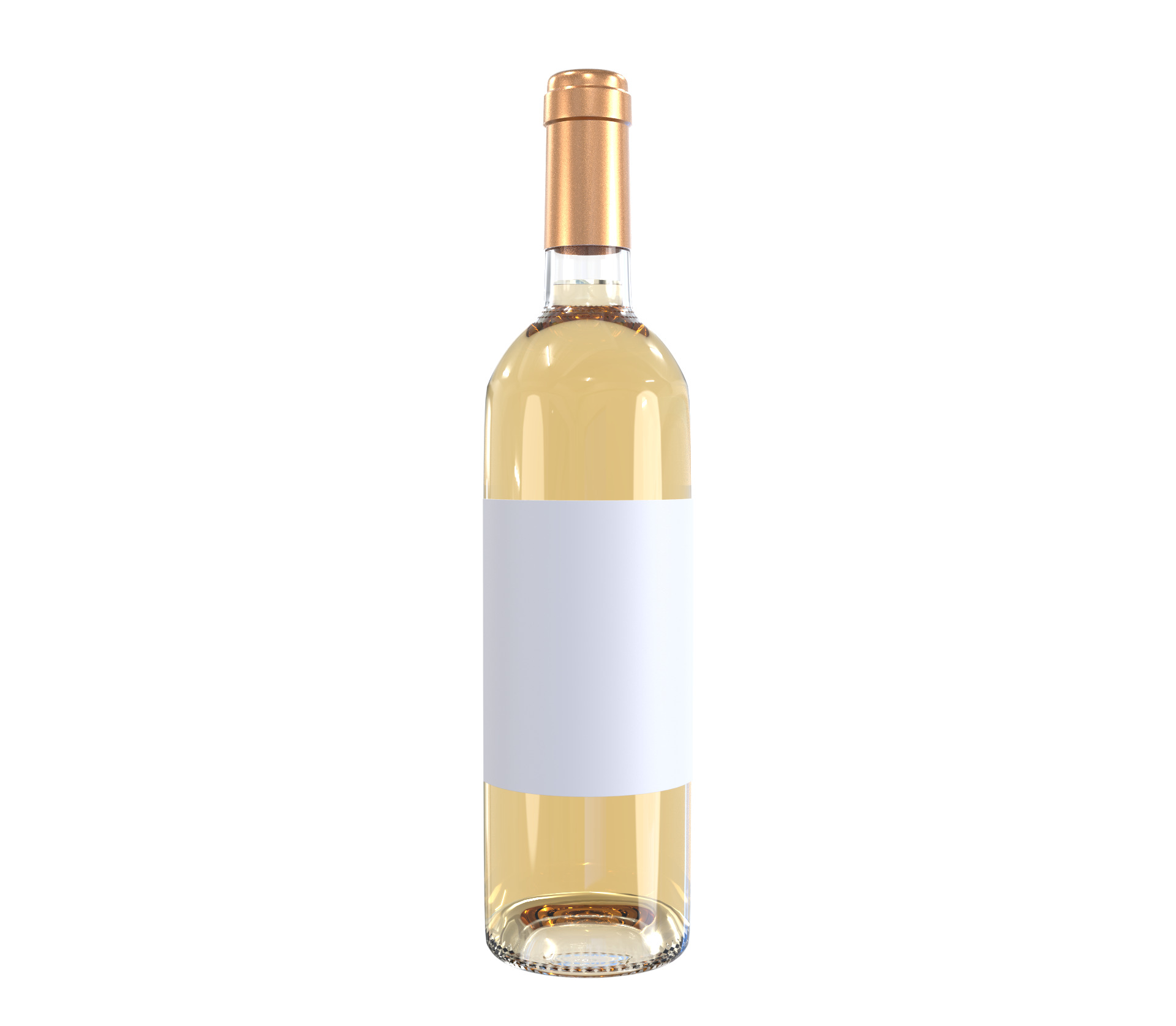 White wine bottle 3D model_4