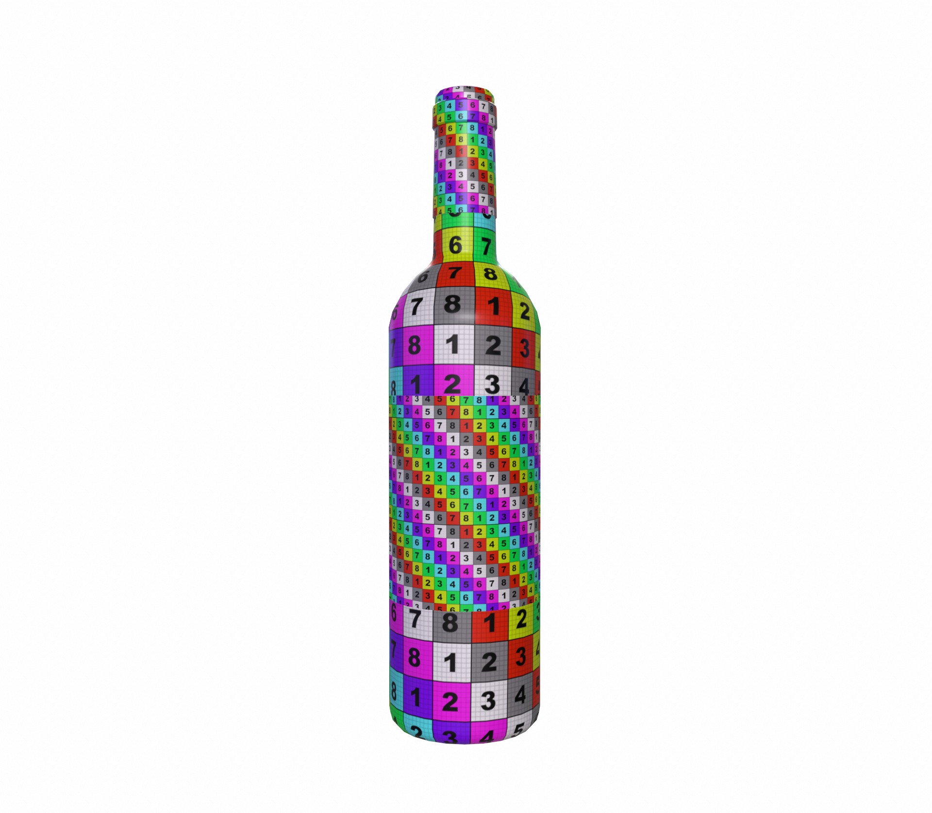 White wine bottle 3D model_16