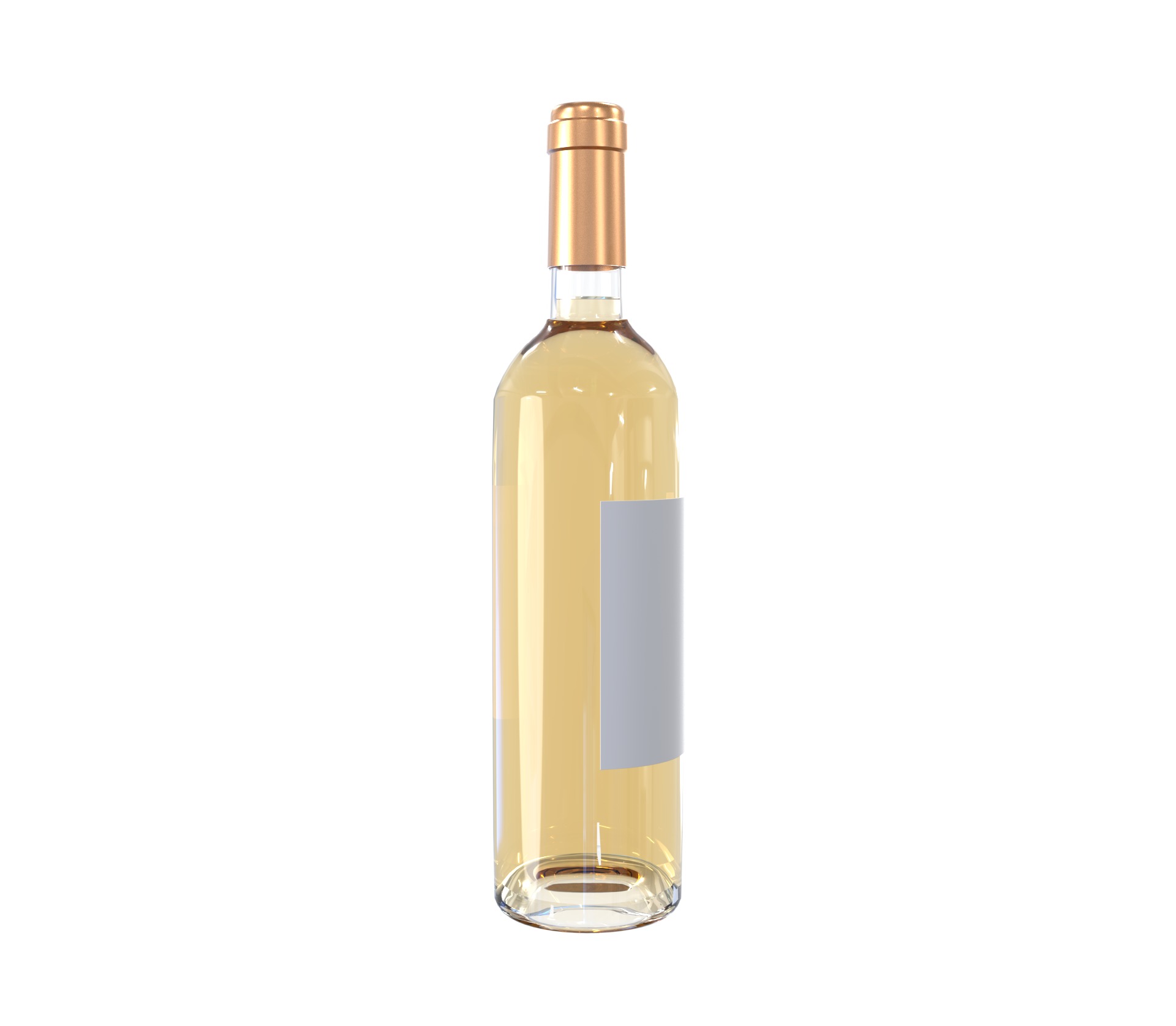 White wine bottle 3D model_3