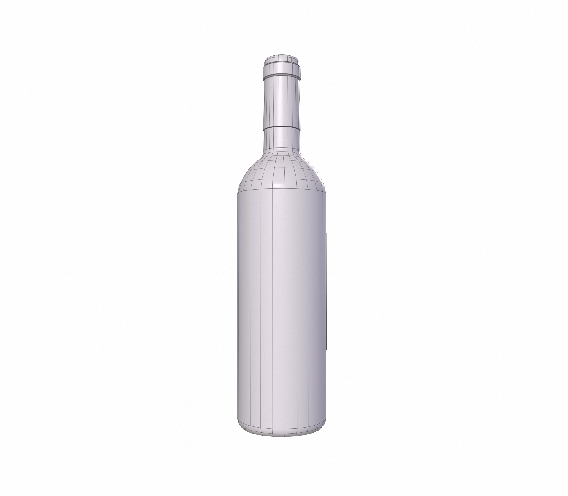 White wine bottle 3D model_9