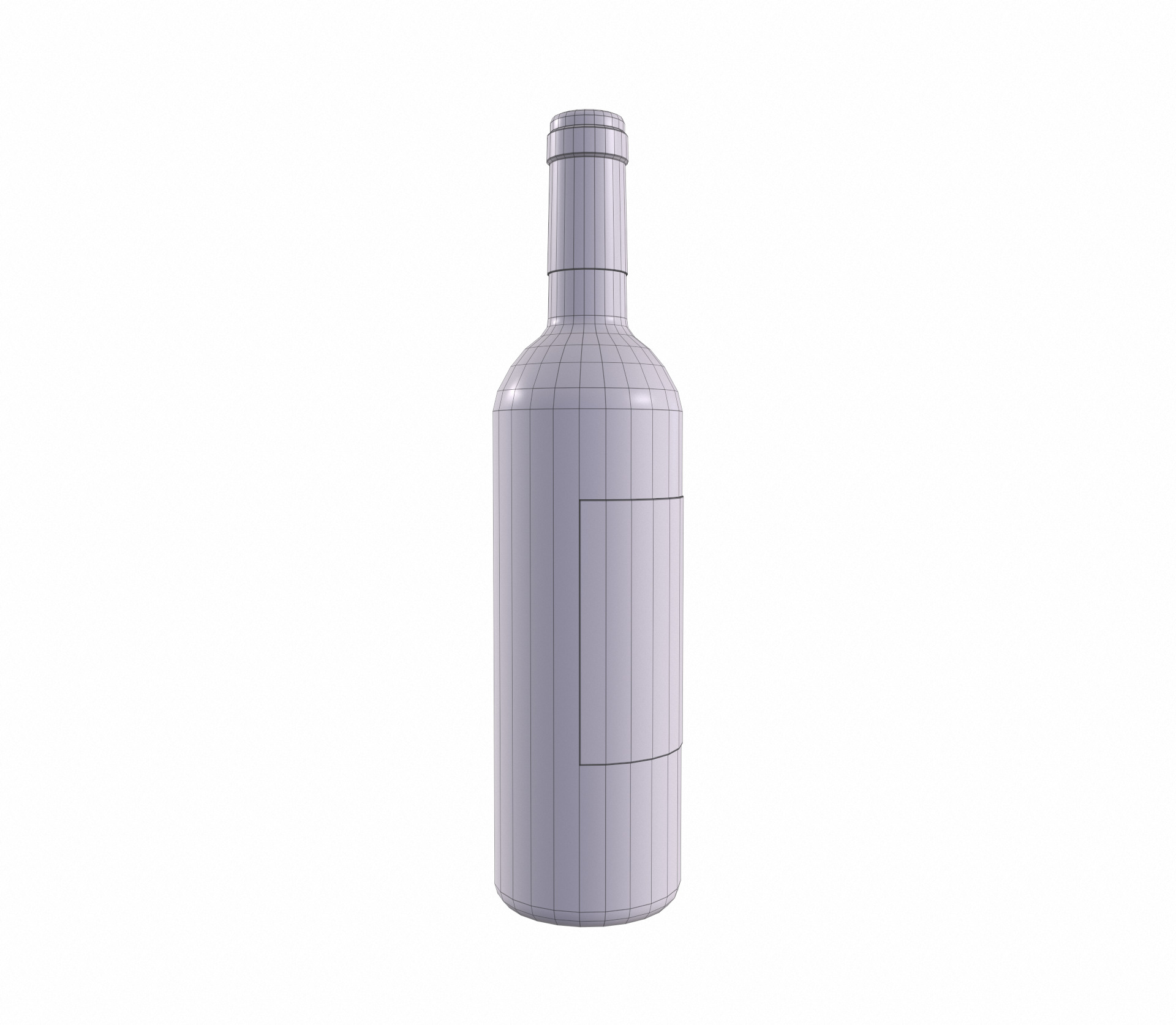 White wine bottle 3D model_8